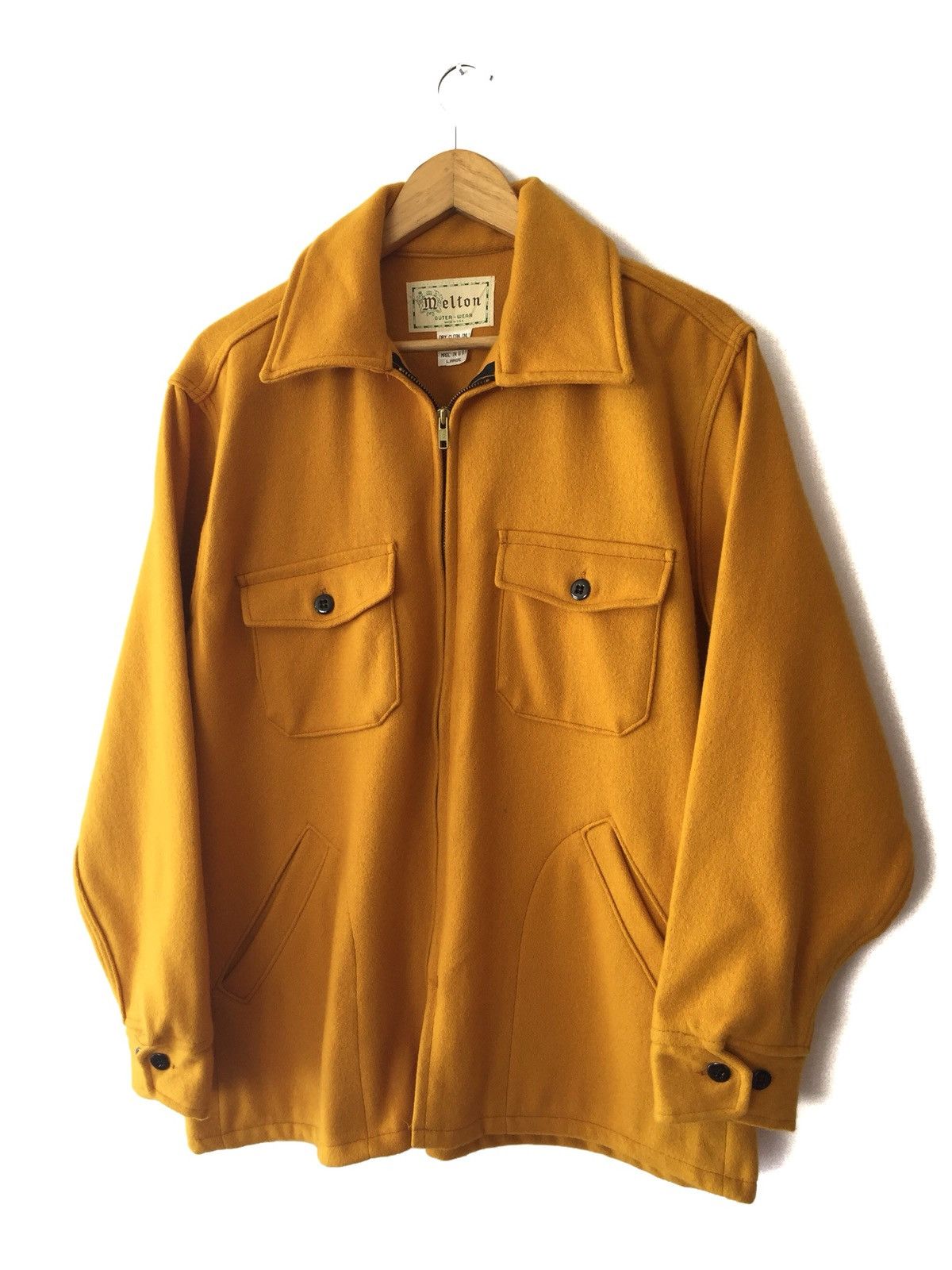 The Workers Club × Vintage VINTAGE 70s MELTON WOOL JACKET Size US L / EU 52-54 / 3 - 10 Thumbnail