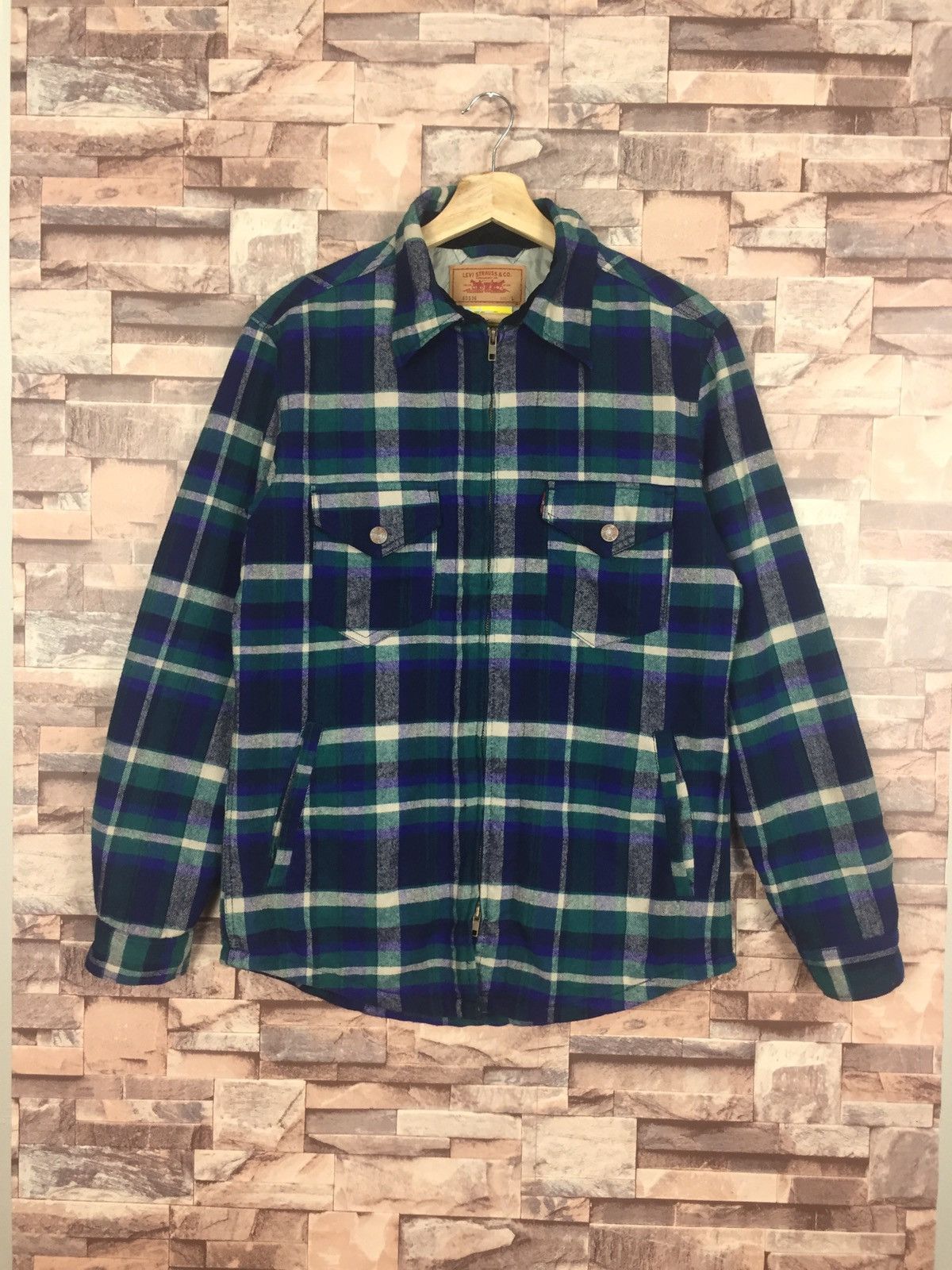 Flannel Levi’s reverse side cotton inside flannel zip shirt #13-1 Size US L / EU 52-54 / 3 - 1 Thumbnail