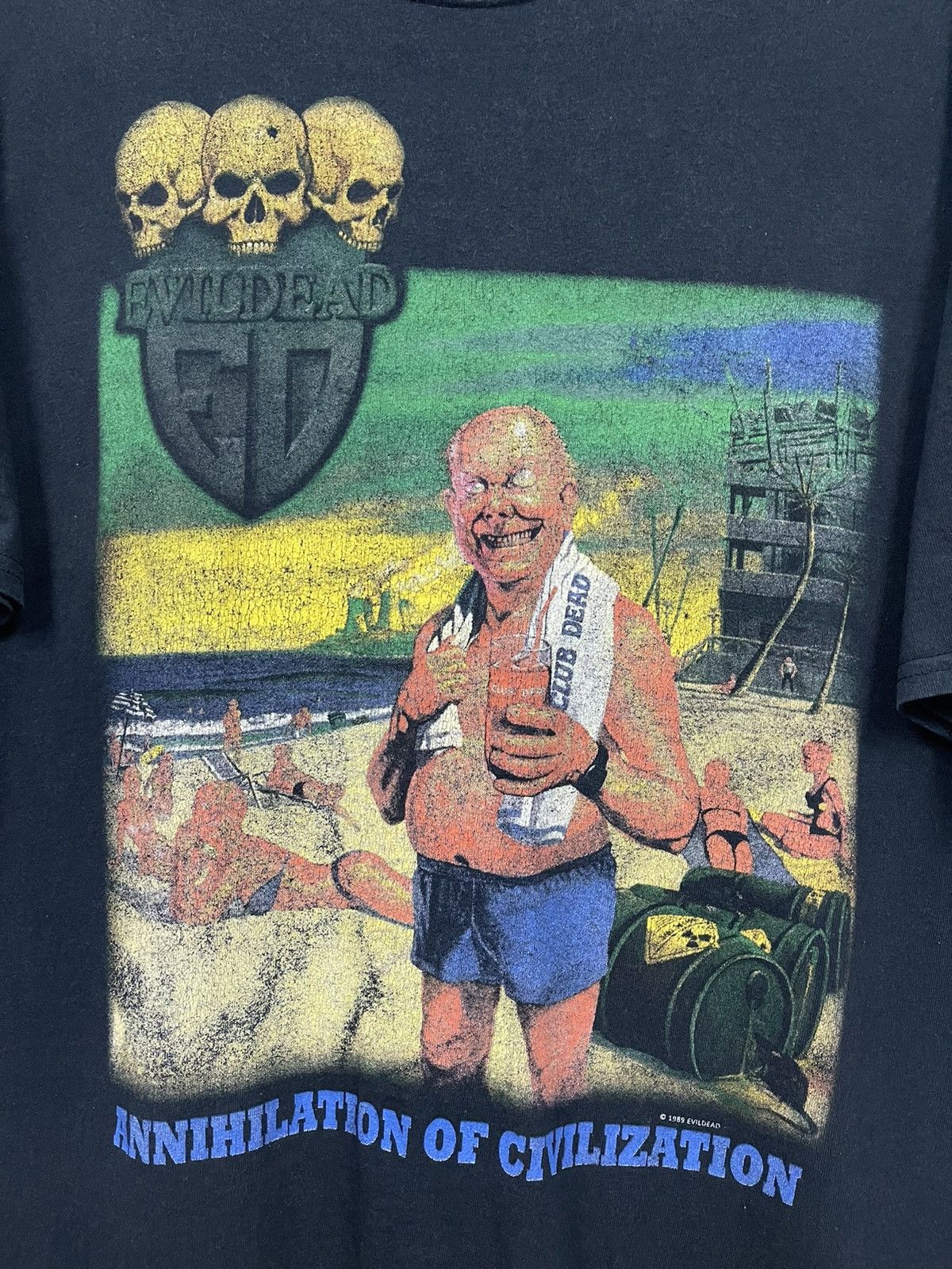 Expert Horror × Vintage Vintage 1989 Evildead Annihilation Of Civiczatiaon Y2K Tee Size US XL / EU 56 / 4 - 1 Thumbnail