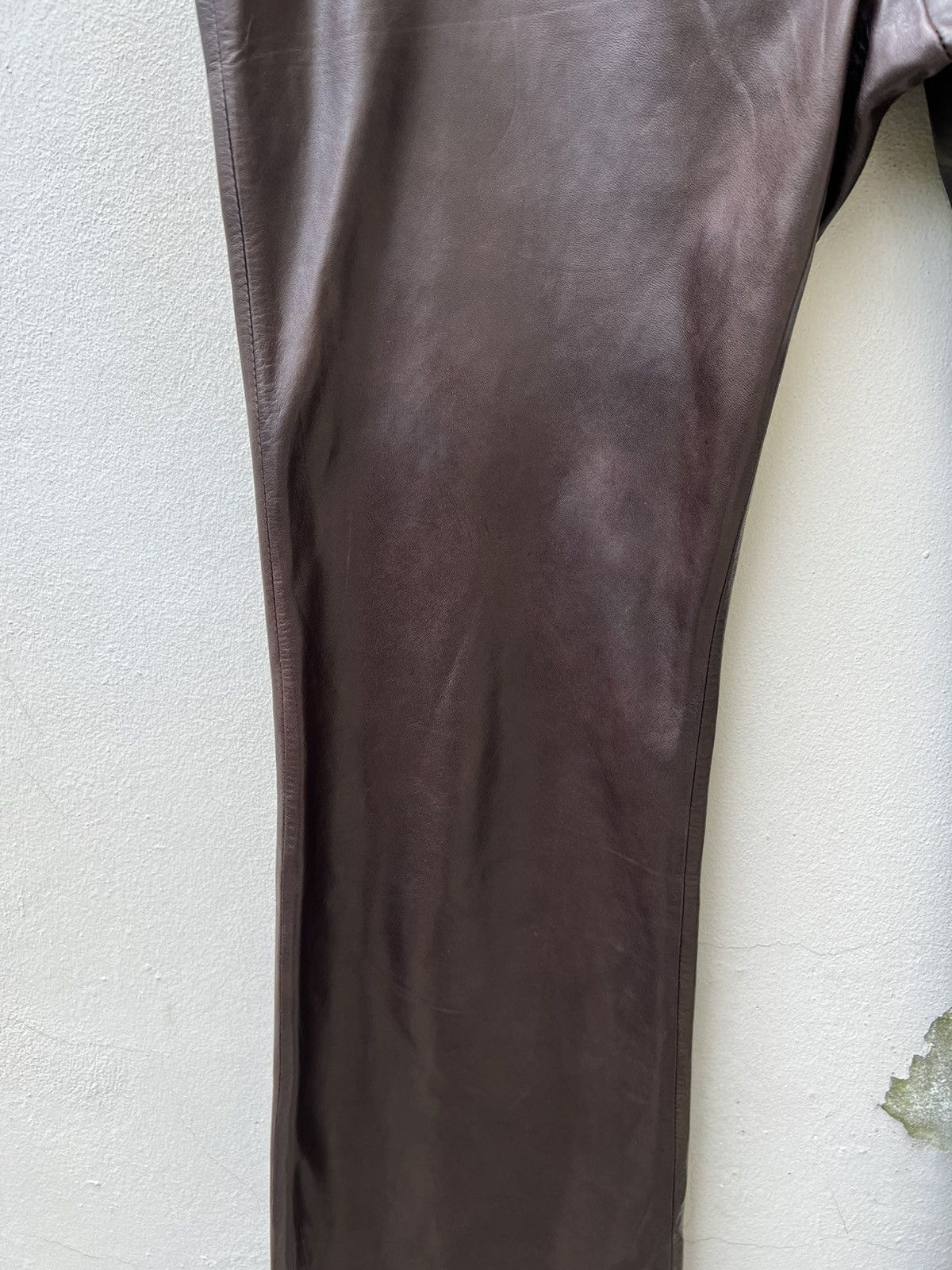 Izreel  Kazuhiro Takakura × Japanese Brand × Leather BIGLIDUE Kazuhiro Takakura Patina Horse Leather Flare Pant Size US 31 - 10 Thumbnail
