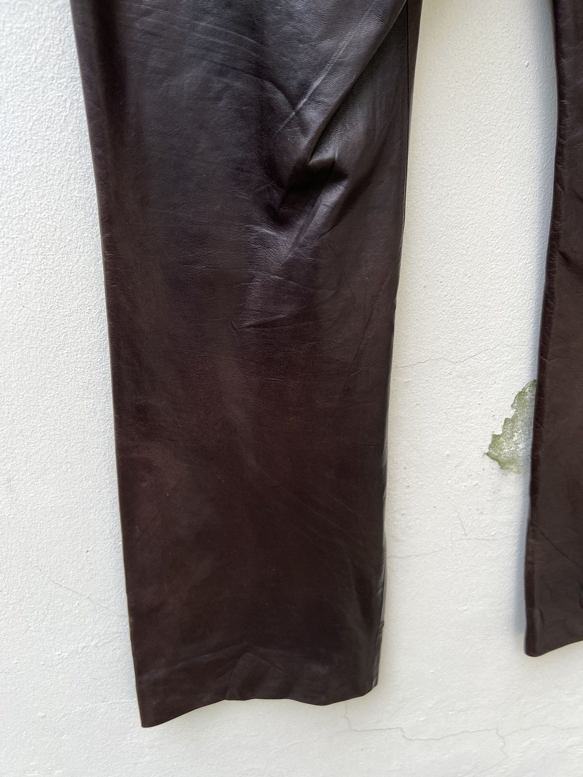 Izreel  Kazuhiro Takakura × Japanese Brand × Leather BIGLIDUE Kazuhiro Takakura Patina Horse Leather Flare Pant Size US 31 - 17 Thumbnail
