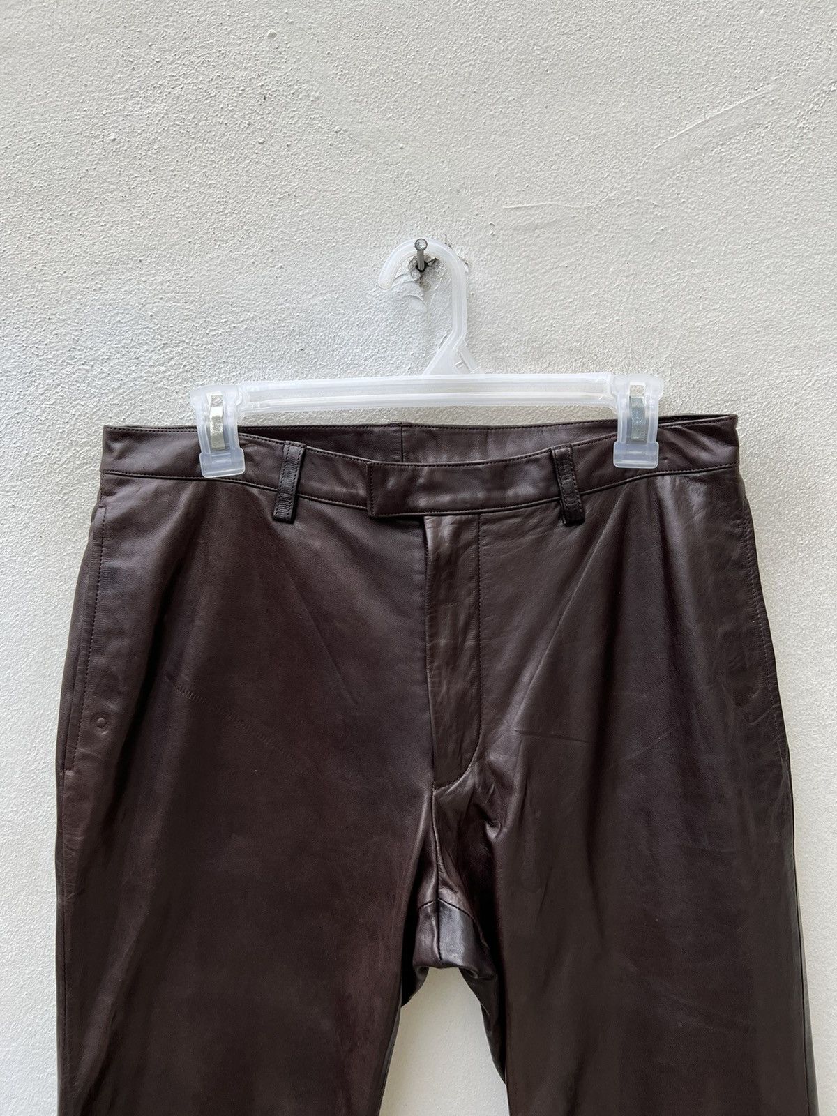 Izreel  Kazuhiro Takakura × Japanese Brand × Leather BIGLIDUE Kazuhiro Takakura Patina Horse Leather Flare Pant Size US 31 - 7 Thumbnail