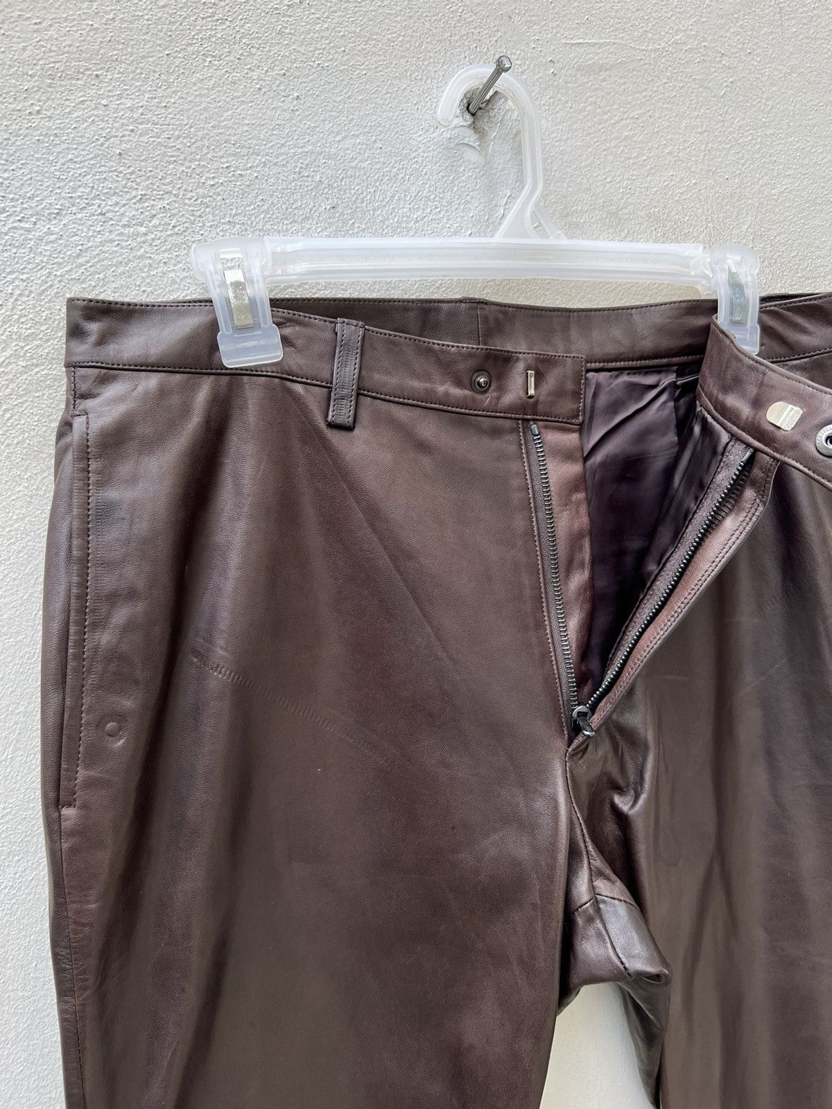 Izreel  Kazuhiro Takakura × Japanese Brand × Leather BIGLIDUE Kazuhiro Takakura Patina Horse Leather Flare Pant Size US 31 - 9 Thumbnail