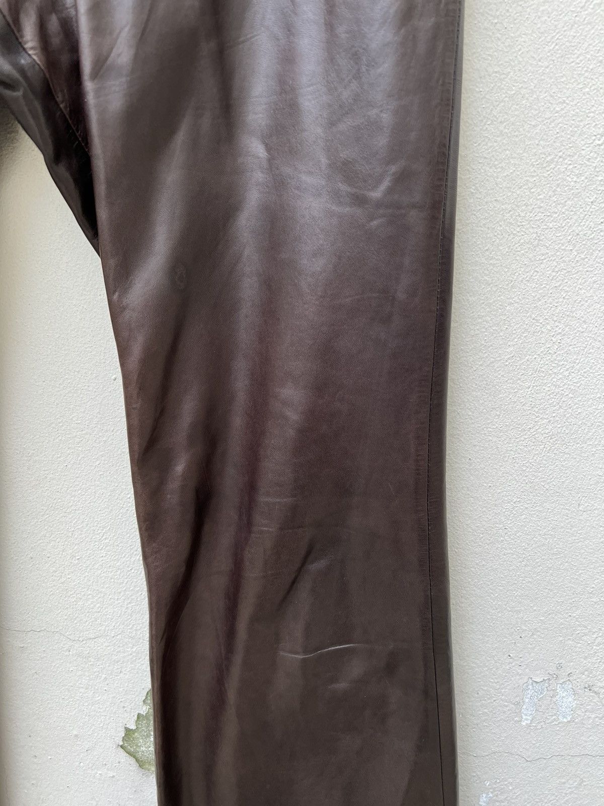 Izreel  Kazuhiro Takakura × Japanese Brand × Leather BIGLIDUE Kazuhiro Takakura Patina Horse Leather Flare Pant Size US 31 - 13 Thumbnail