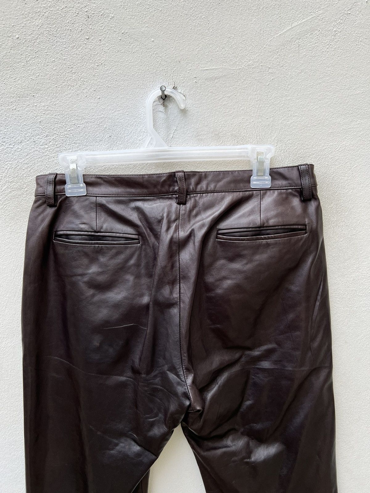 Izreel  Kazuhiro Takakura × Japanese Brand × Leather BIGLIDUE Kazuhiro Takakura Patina Horse Leather Flare Pant Size US 31 - 16 Thumbnail