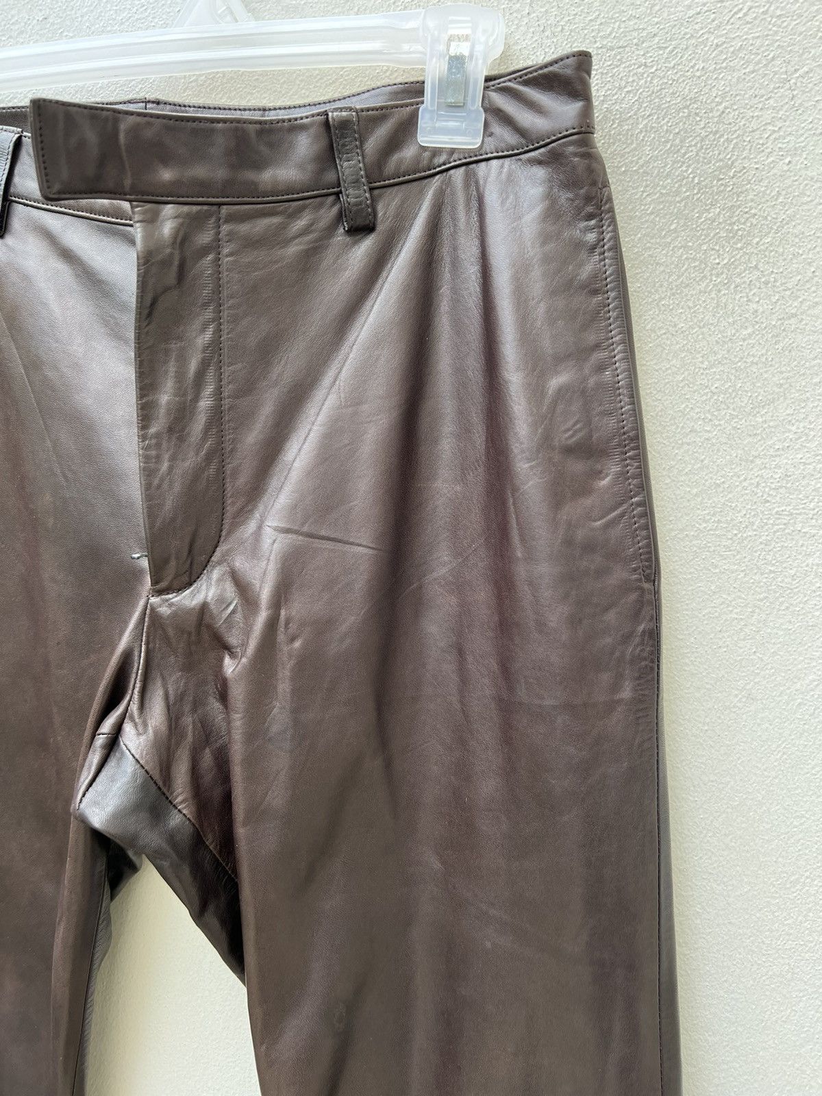 Izreel  Kazuhiro Takakura × Japanese Brand × Leather BIGLIDUE Kazuhiro Takakura Patina Horse Leather Flare Pant Size US 31 - 12 Thumbnail