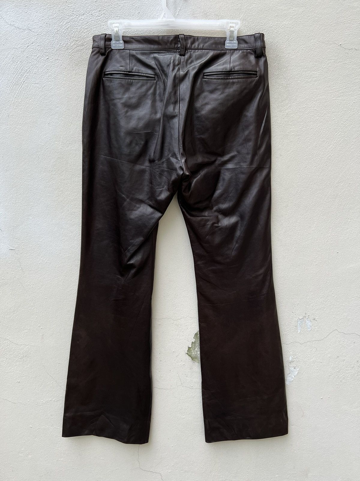 Izreel  Kazuhiro Takakura × Japanese Brand × Leather BIGLIDUE Kazuhiro Takakura Patina Horse Leather Flare Pant Size US 31 - 15 Thumbnail