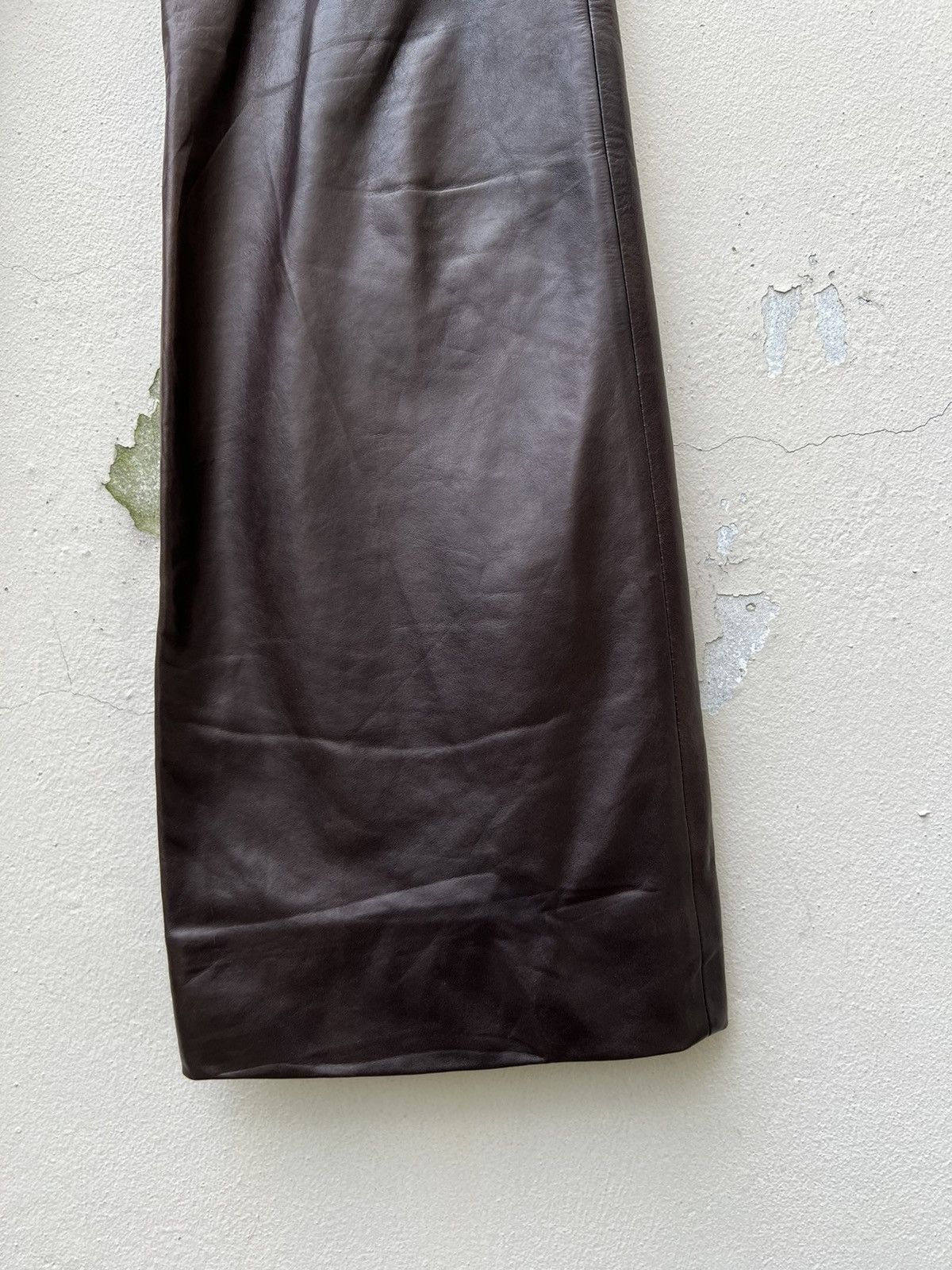 Izreel  Kazuhiro Takakura × Japanese Brand × Leather BIGLIDUE Kazuhiro Takakura Patina Horse Leather Flare Pant Size US 31 - 14 Thumbnail