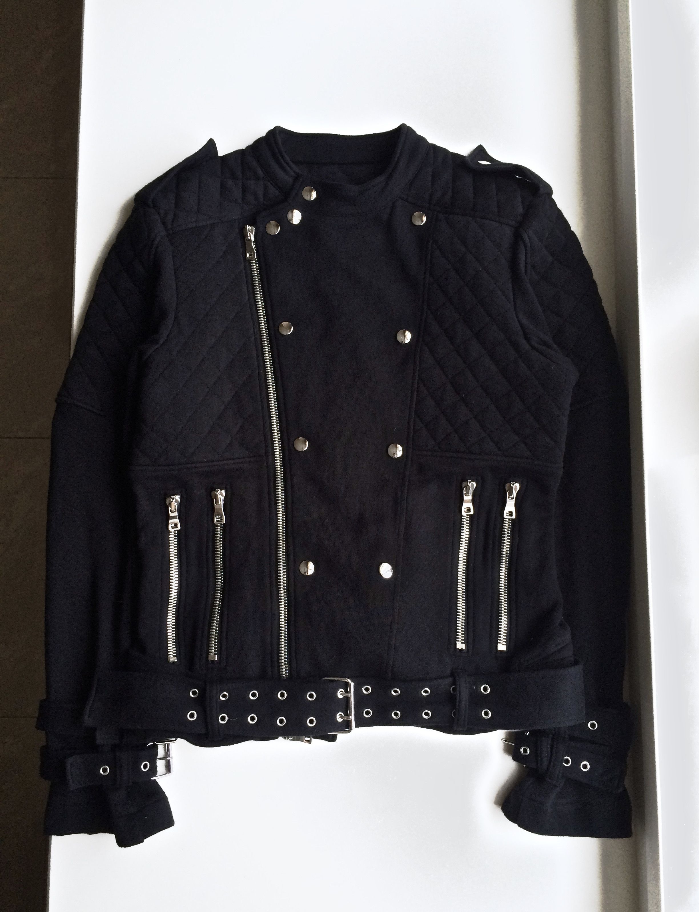 Balmain Quilted Biker Cotton Jacket Size US M / EU 48-50 / 2 - 2 Thumbnail