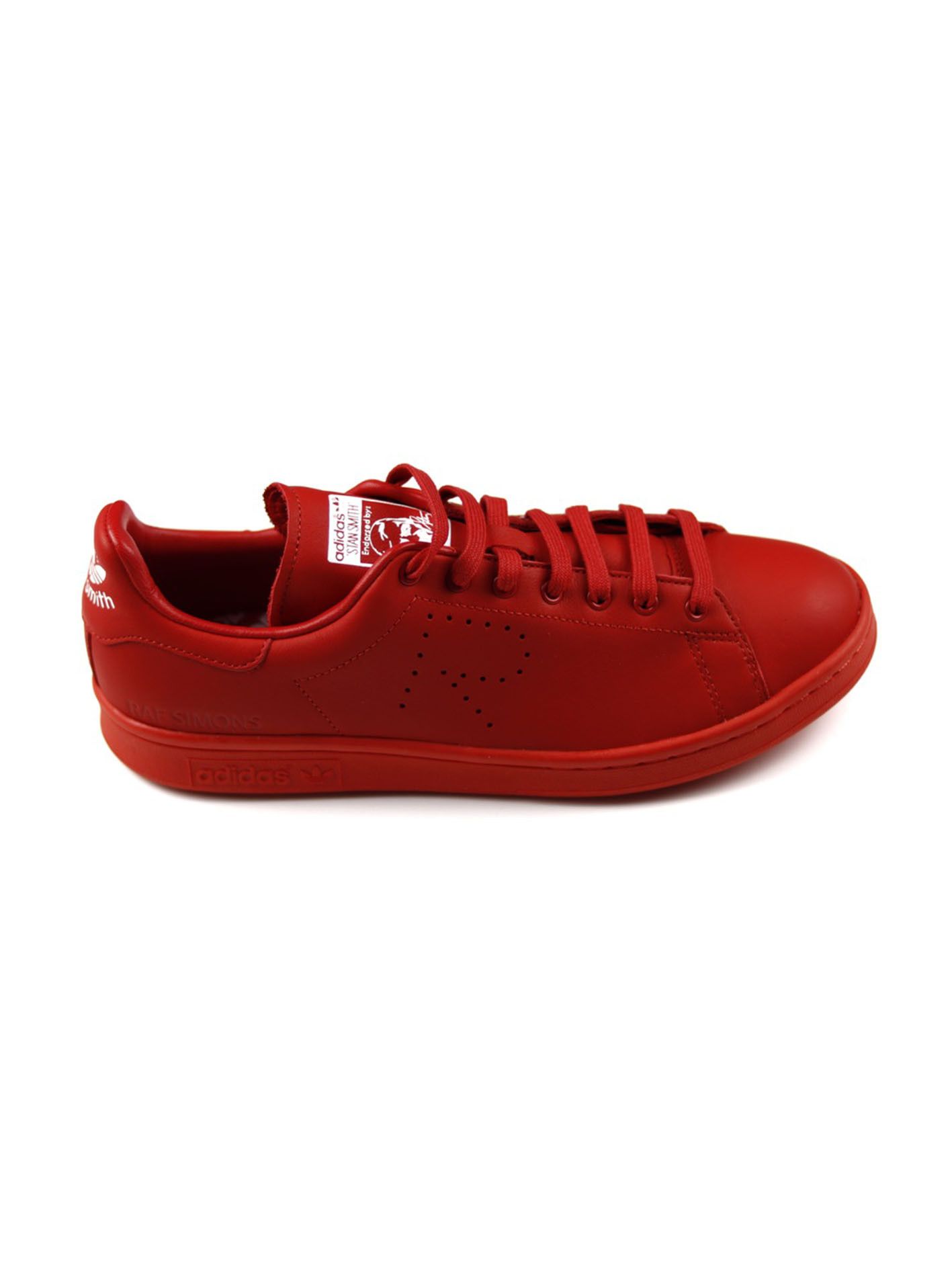 Pre-owned Adidas Originals Bnib Raf Simons X Adidas Stan Smith Red Uk 7 / Us 7.5 Shoes