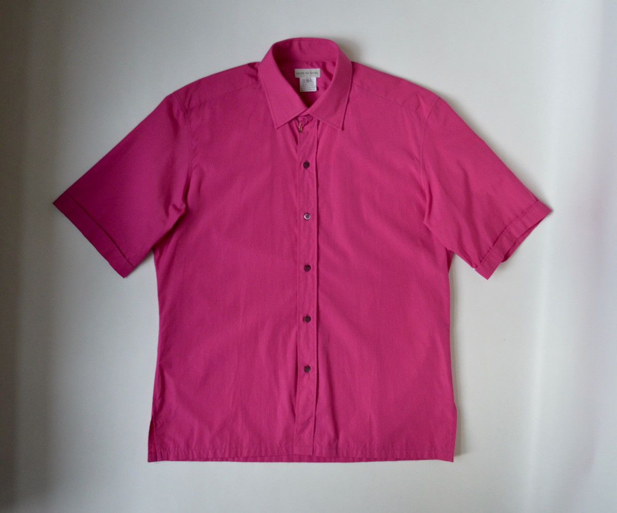 image of Dries Van Noten Hot Pink Shortsleeve Shirt, Men's (Size Medium)