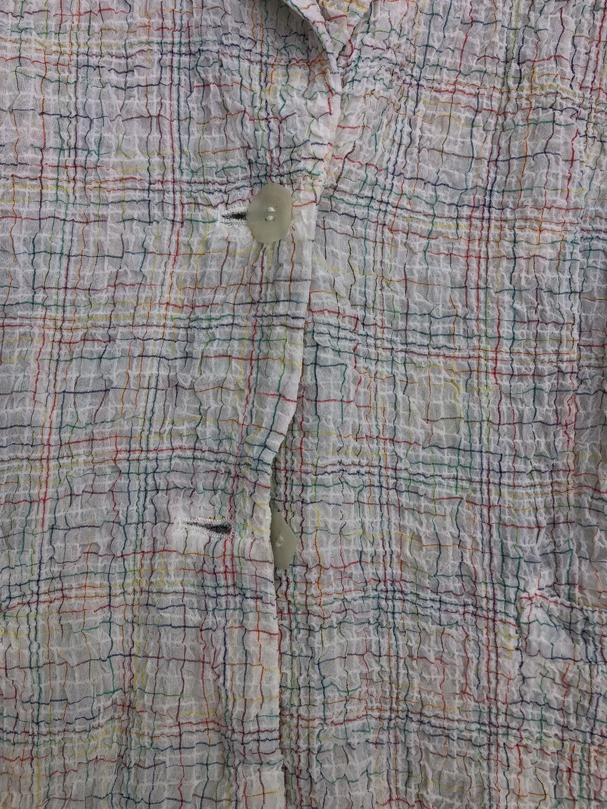 Issey Miyake 🐣 Issey Miyake aw95 runway mainline crinkle plaid blazer Size US M / EU 48-50 / 2 - 4 Thumbnail