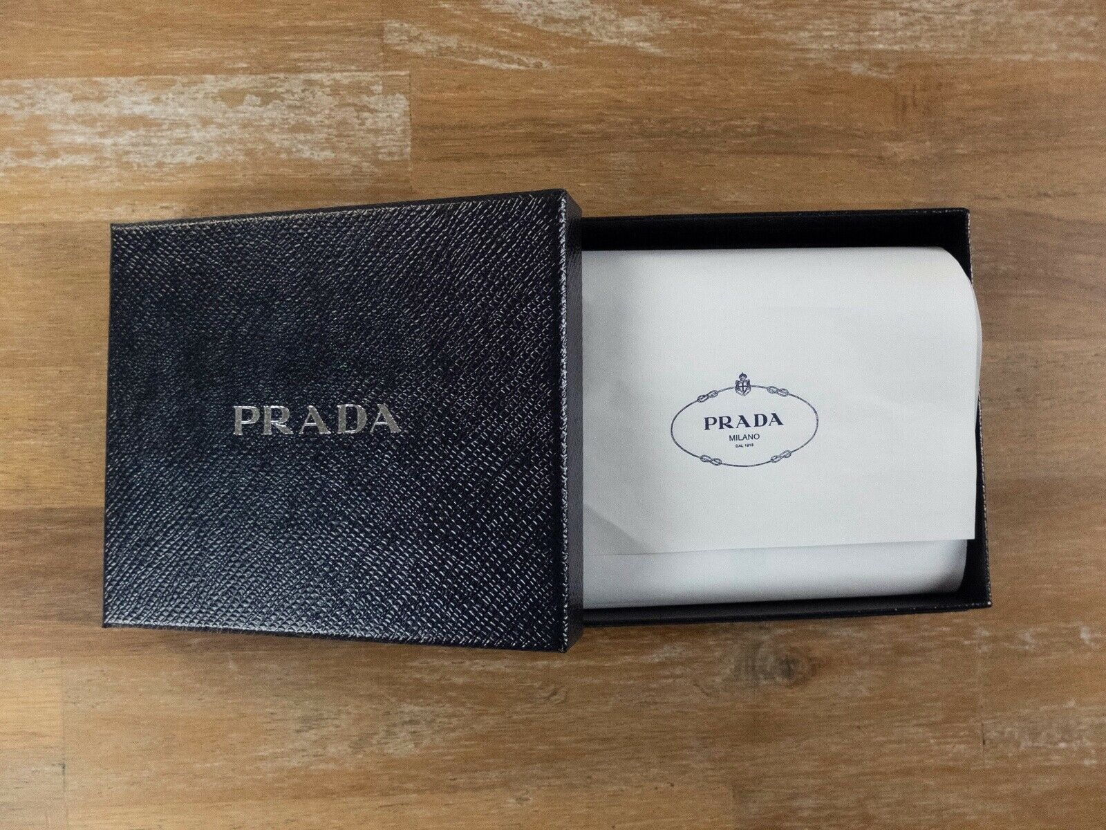 Prada PRADA blue black City Calf compact bifold leather wallet Size ONE SIZE - 7 Thumbnail