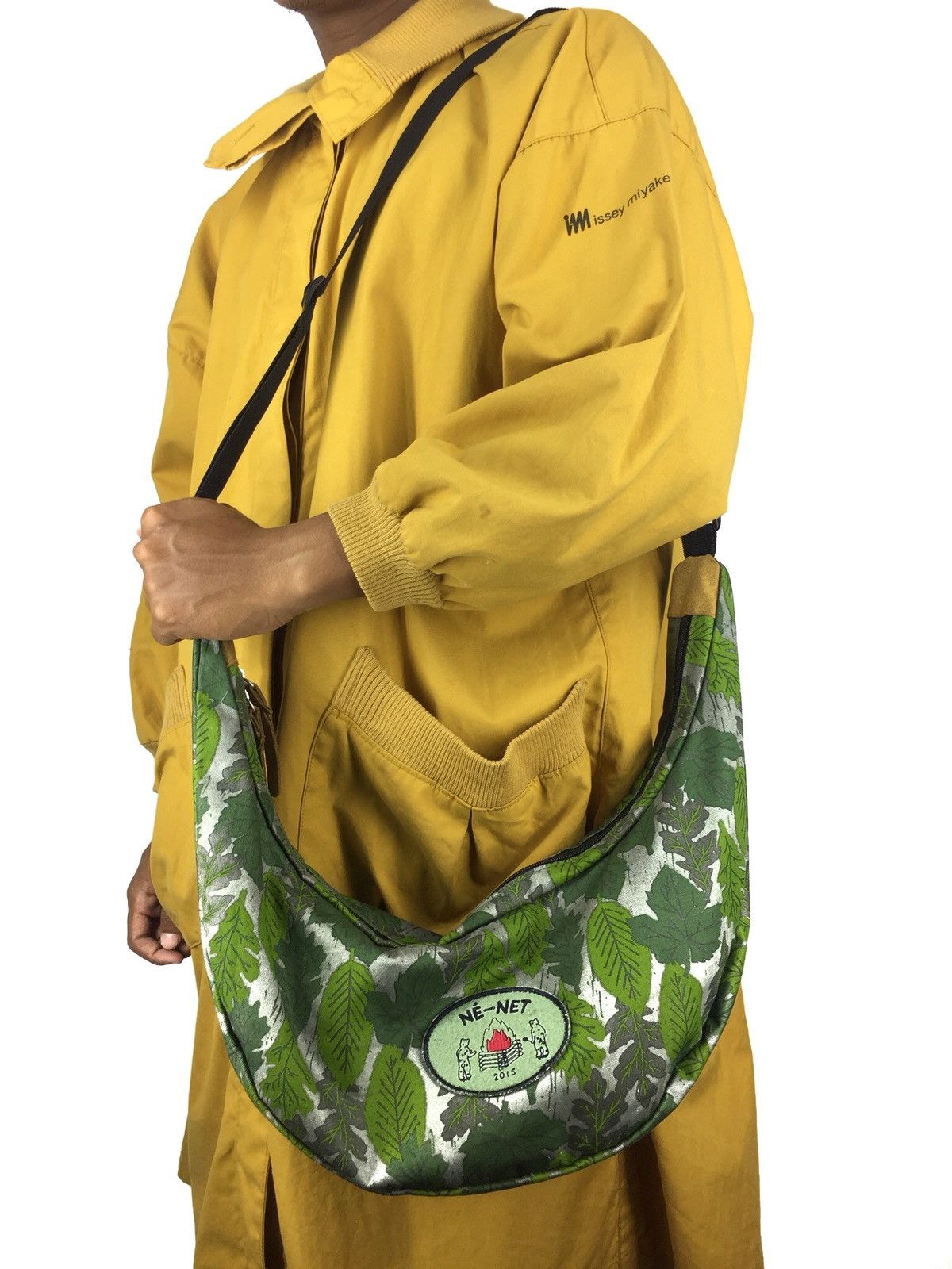 image of Issey Miyake Slouchy Banana Floral Design in Green, Men's