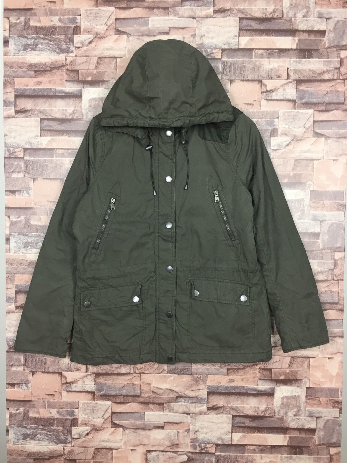 image of Archival Clothing x H&m L.o.g.g Green Army Hoodie Jacket in Army Green, Men's (Size Large)