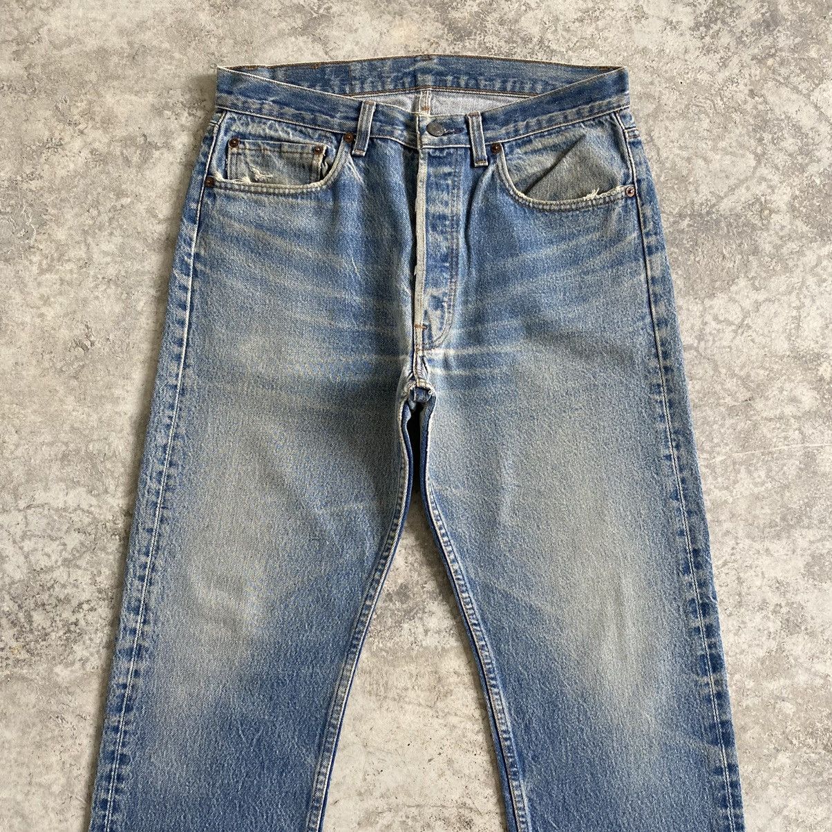 Levi's Size 32x30.5 VTG 80’s Levi's 501 Stonewashed Blue Jeans Size US 32 / EU 48 - 3 Thumbnail