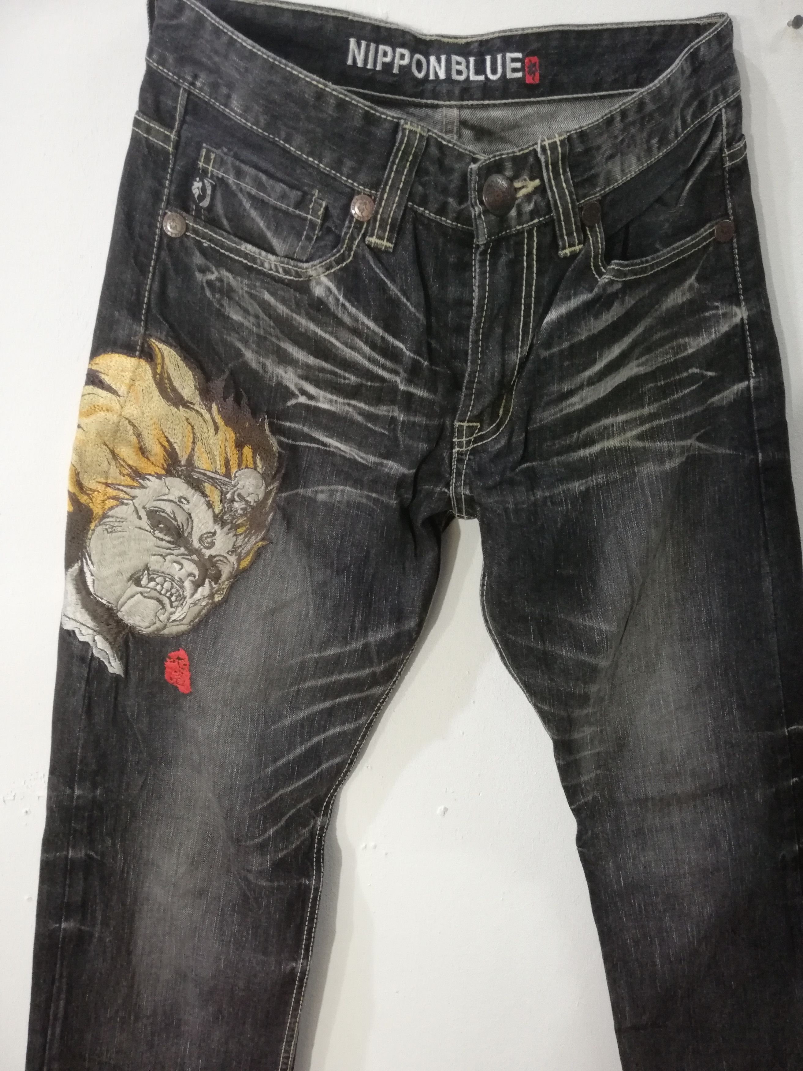 Japanese Brand Jizo Basatsu Nippon Blue 0N7217 Size US 30 / EU 46 - 2 Thumbnail
