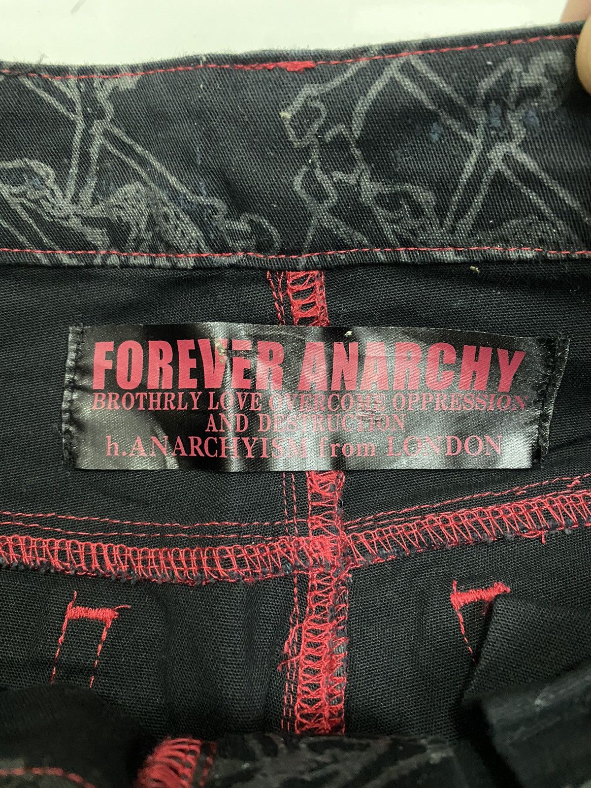 Japanese Brand × Junya Watanabe × Yohji Yamamoto 🔥H.ANARCHYISM FOREVER ANARCHY FLARE SKULL EMBROIDERY JEANS Size US 28 / EU 44 - 3 Thumbnail