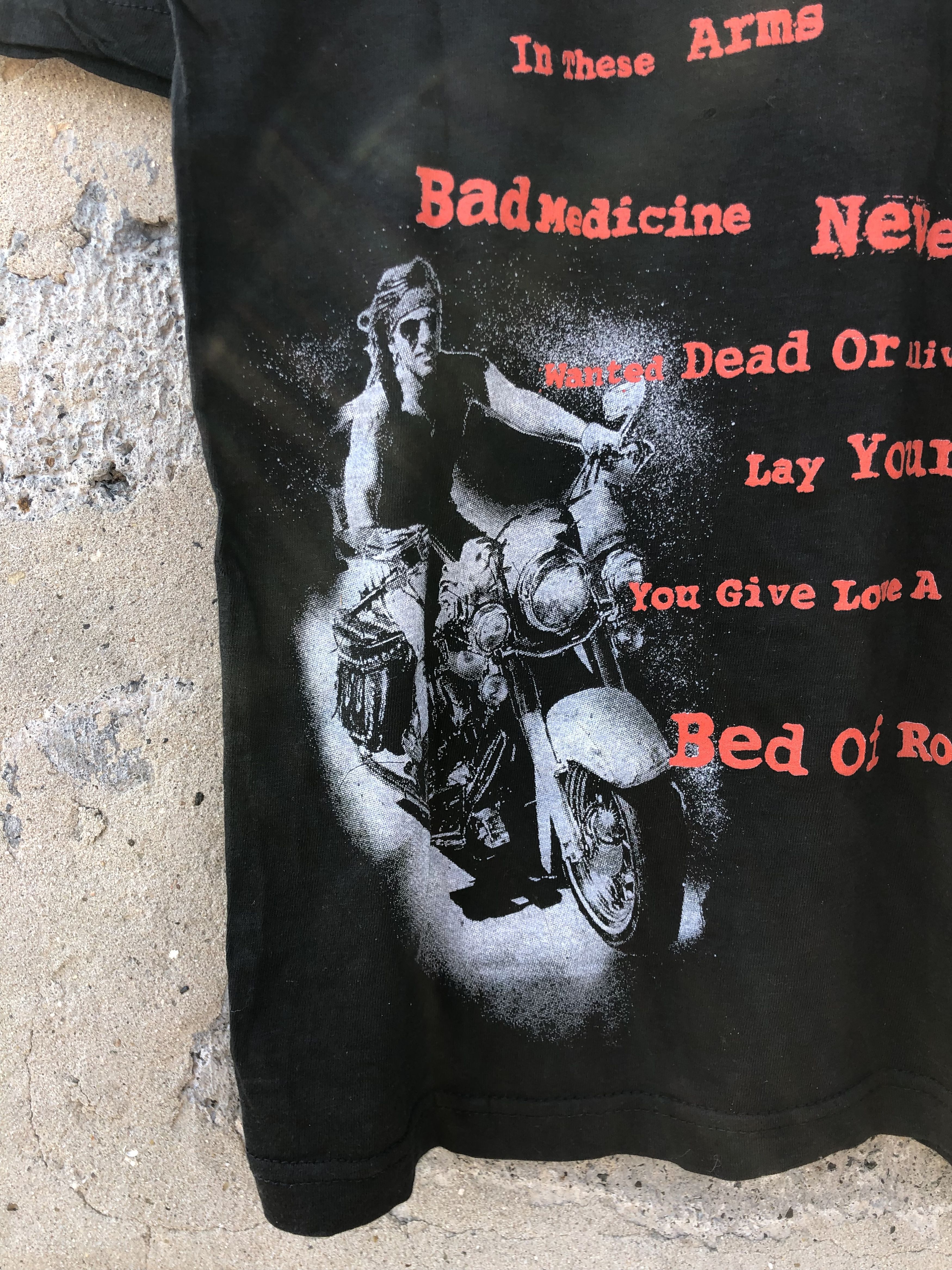 Band Tees Vintage 90s Bon Jovi (Van Halen Guns N' Roses David Bowie) Size US L / EU 52-54 / 3 - 8 Thumbnail
