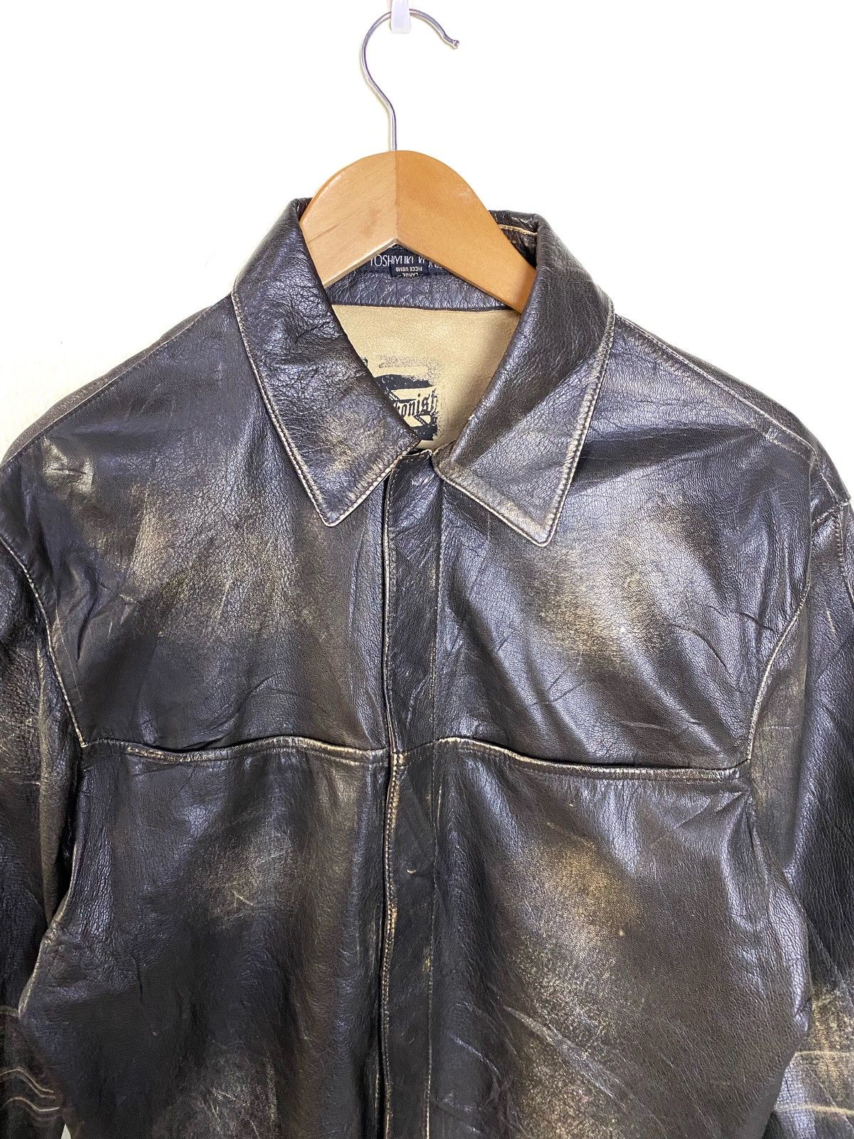 Japanese Brand × Yoshiyuki Konishi Vintage Yoshiku Konishi Leather Jacket Size L / US 10 / IT 46 - 2 Thumbnail