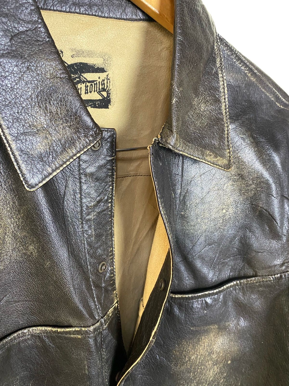 Japanese Brand × Yoshiyuki Konishi Vintage Yoshiku Konishi Leather Jacket Size L / US 10 / IT 46 - 5 Thumbnail