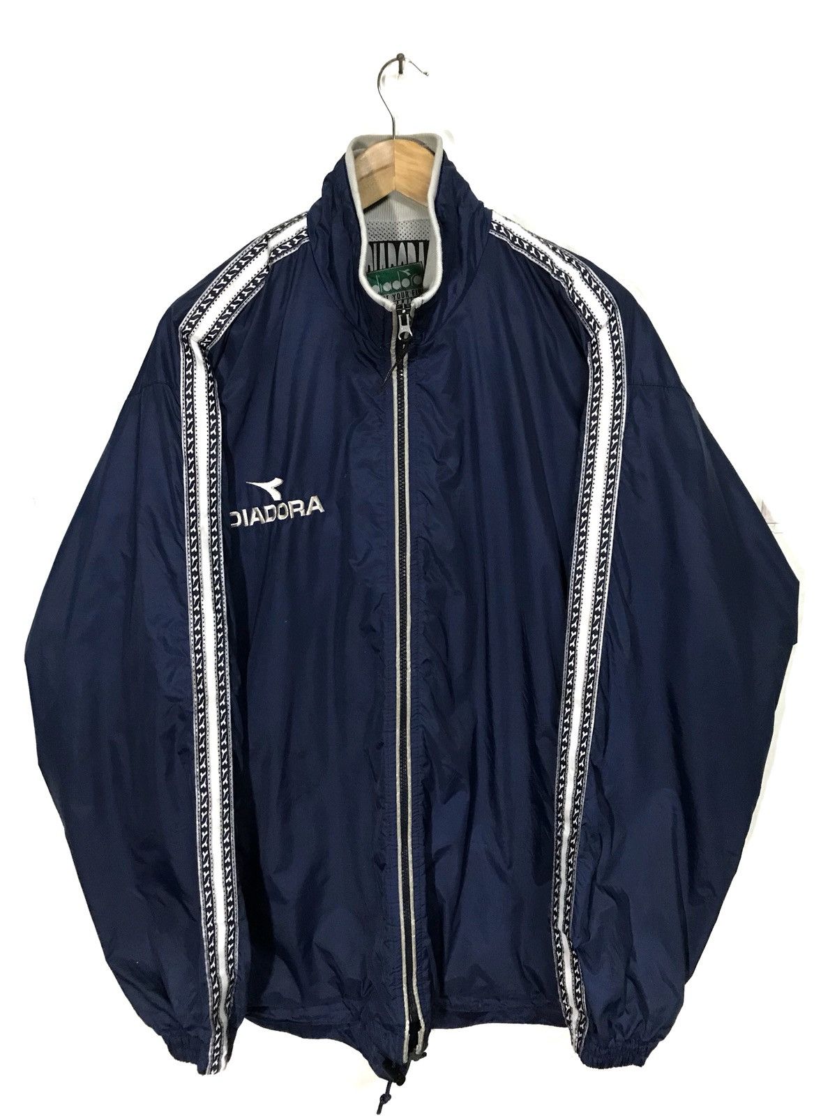 image of Vintage Diadora Windbreaker Jacket Armpit 26.5''x30.5'' in Blue, Men's (Size XL)