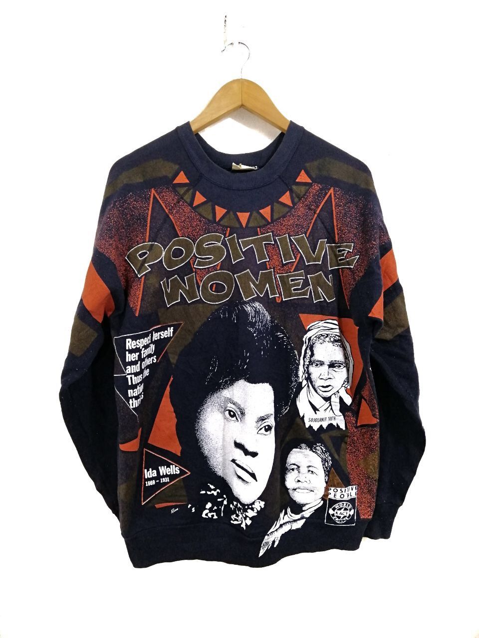 Vintage Vintage Ida Wells Positive Women Sweatshirt Fullprint Design Size XL / US 12-14 / IT 48-50 - 1 Thumbnail