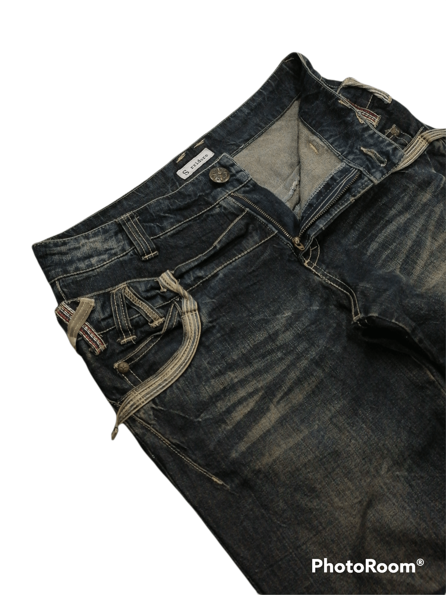 Japanese Brand Sorridere Double Waist Distressed Denim Pants Size US 33 - 5 Thumbnail