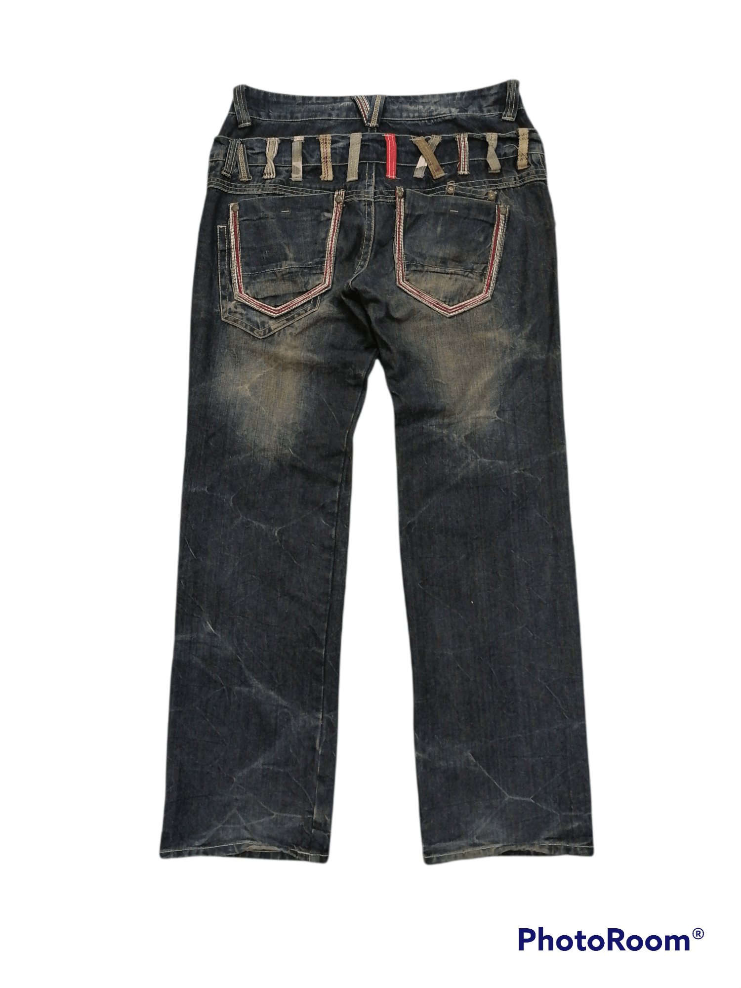 Japanese Brand Sorridere Double Waist Distressed Denim Pants Size US 33 - 1 Thumbnail
