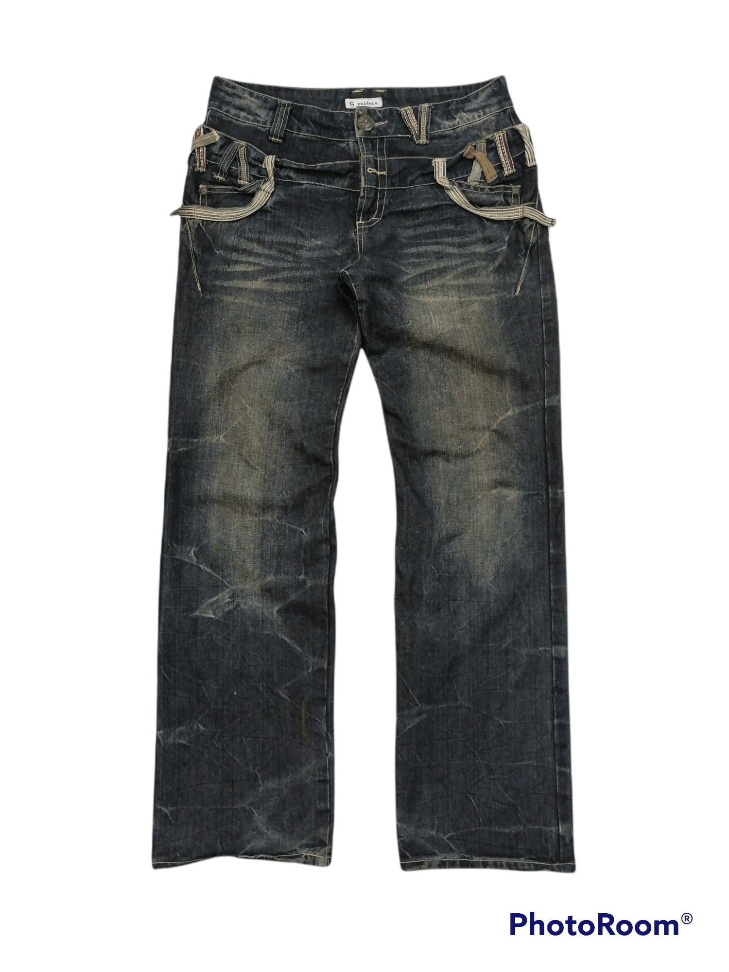 Japanese Brand Sorridere Double Waist Distressed Denim Pants Size US 33 - 3 Thumbnail
