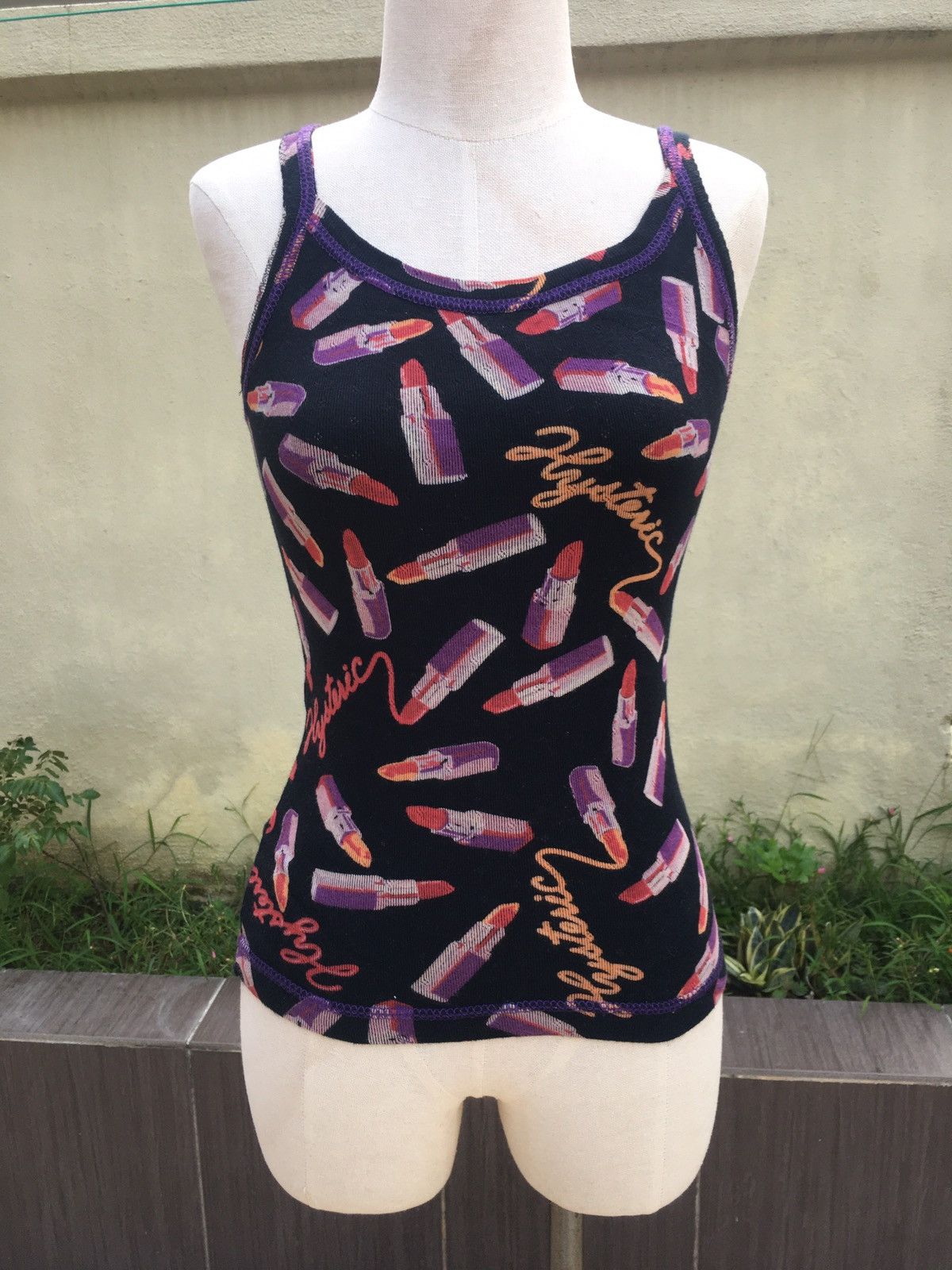 image of Full Printed Hysteric Glamour Tank in Black, Women's (Size Medium)