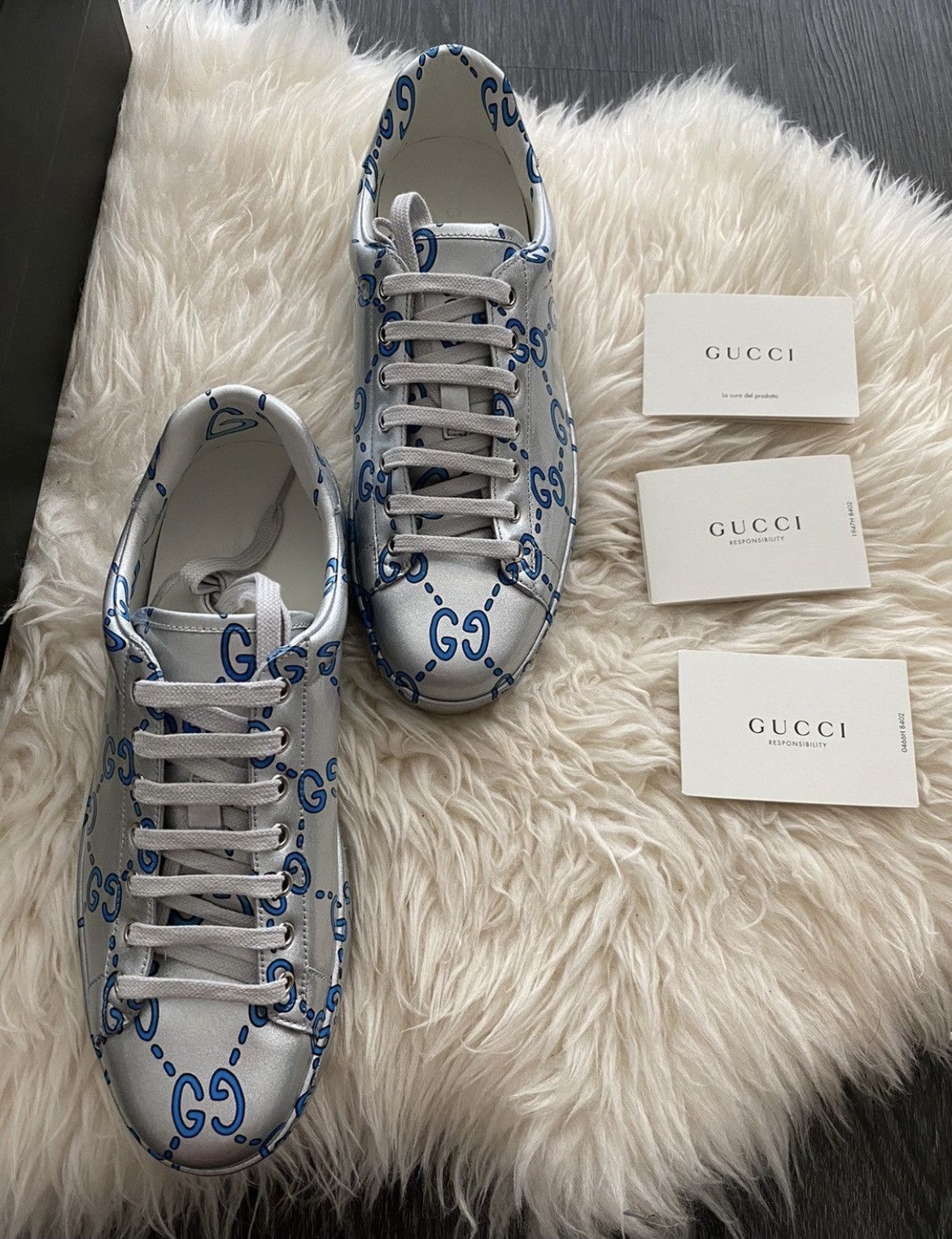 Gucci Limited Edition Brand New Runway ACE GG Logo Leather Sneaker Size US 9.5 / EU 42-43 - 21 Thumbnail