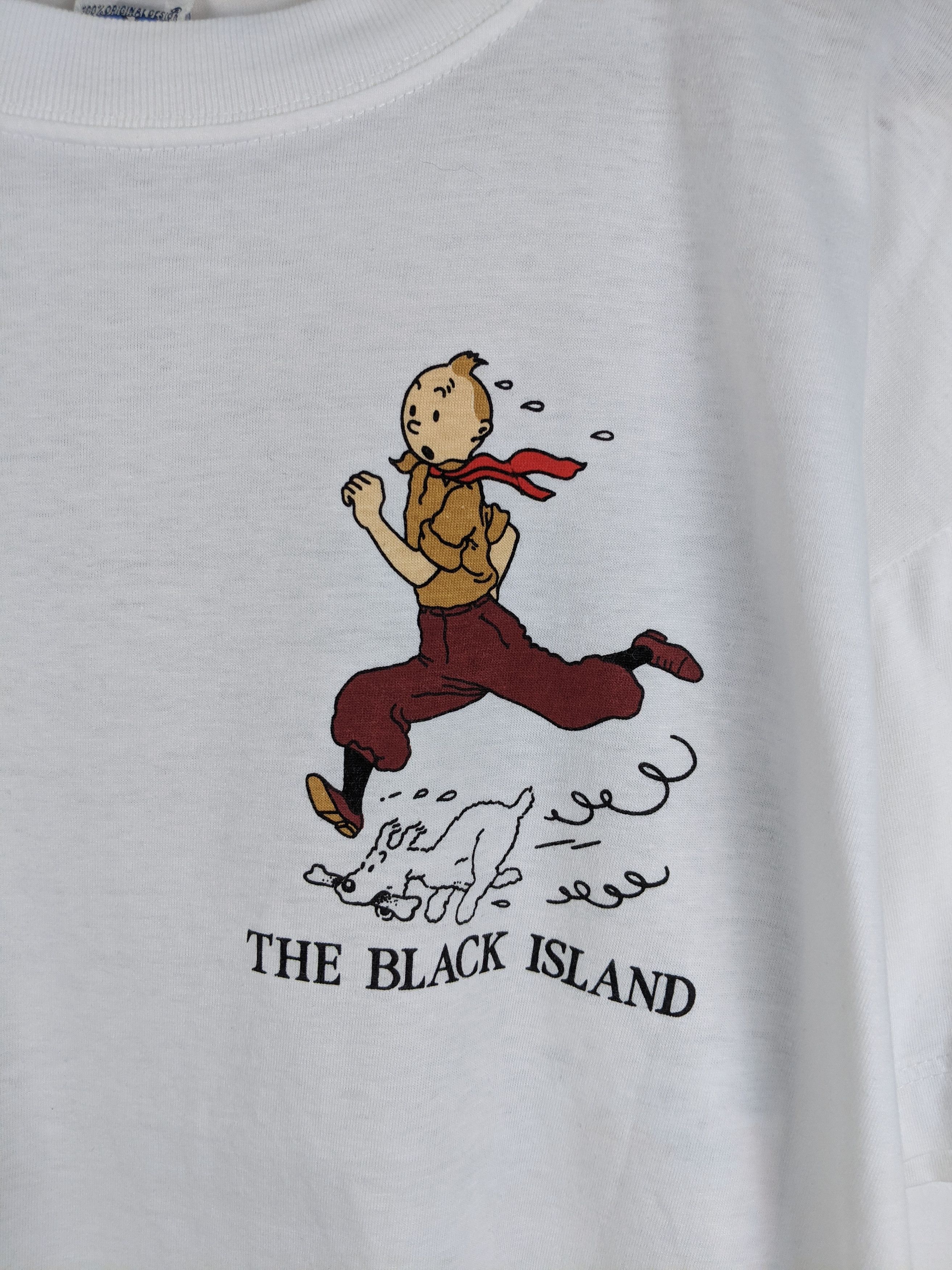 Vintage Vintage Tintin The Black Island shirt 90s Size US L / EU 52-54 / 3 - 4 Thumbnail