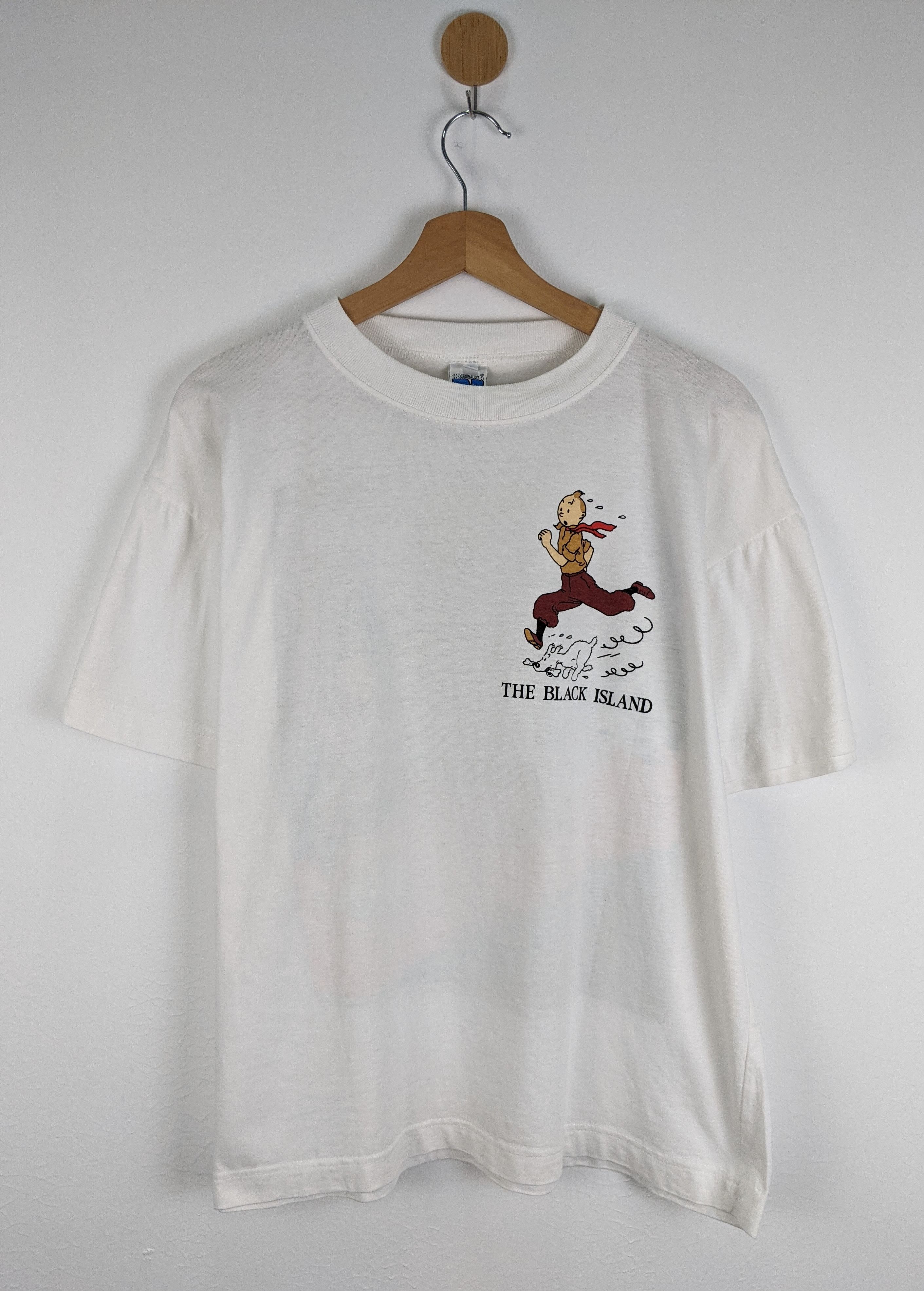 Vintage Vintage Tintin The Black Island shirt 90s Size US L / EU 52-54 / 3 - 2 Thumbnail