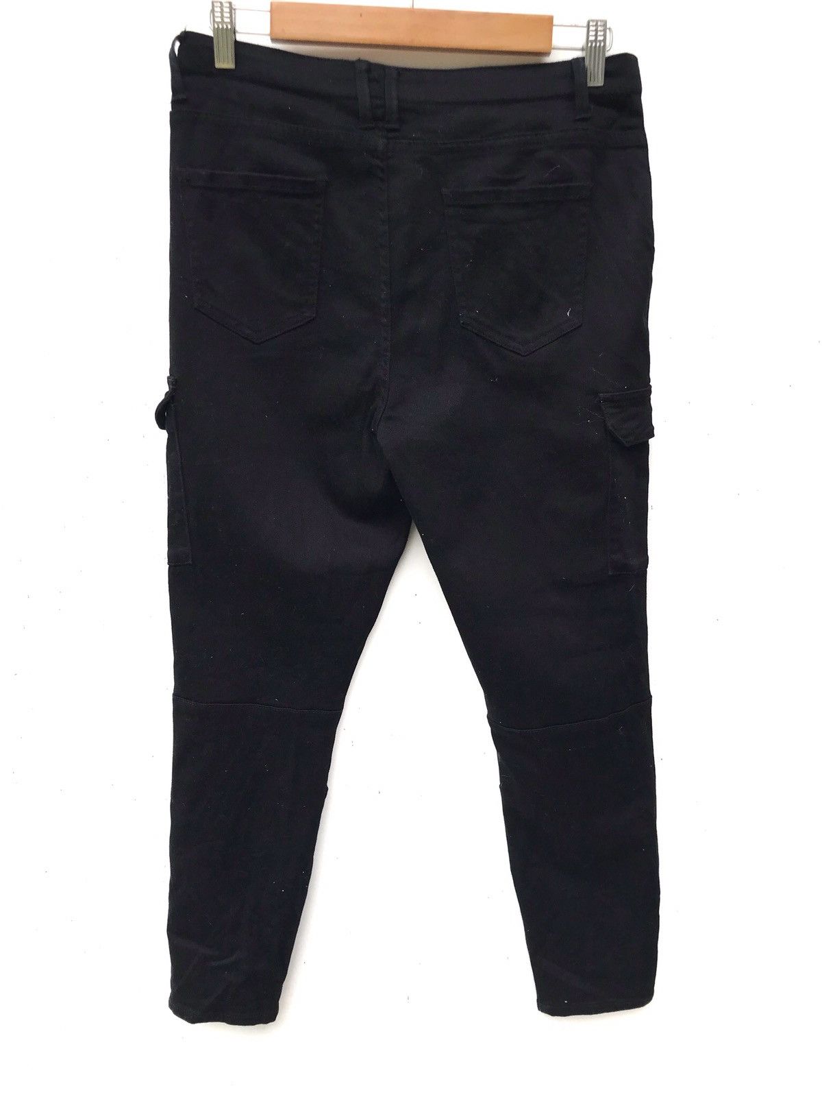 Designer Black Cargo Zipper Brand Seed Skinny Pants Size US 29 - 2 Thumbnail