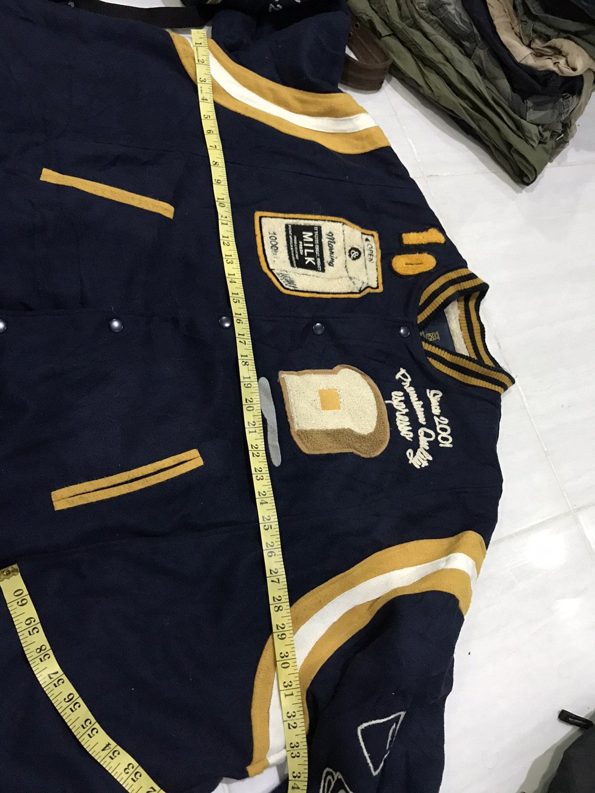 Japanese Brand RIVET & SURGE Japan Oversize Teddy Design Varsity Jacket Size US L / EU 52-54 / 3 - 12 Thumbnail