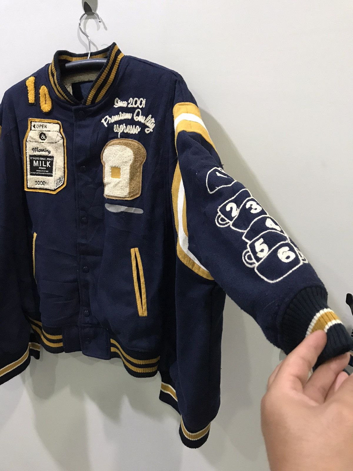 Japanese Brand RIVET & SURGE Japan Oversize Teddy Design Varsity Jacket Size US L / EU 52-54 / 3 - 7 Thumbnail