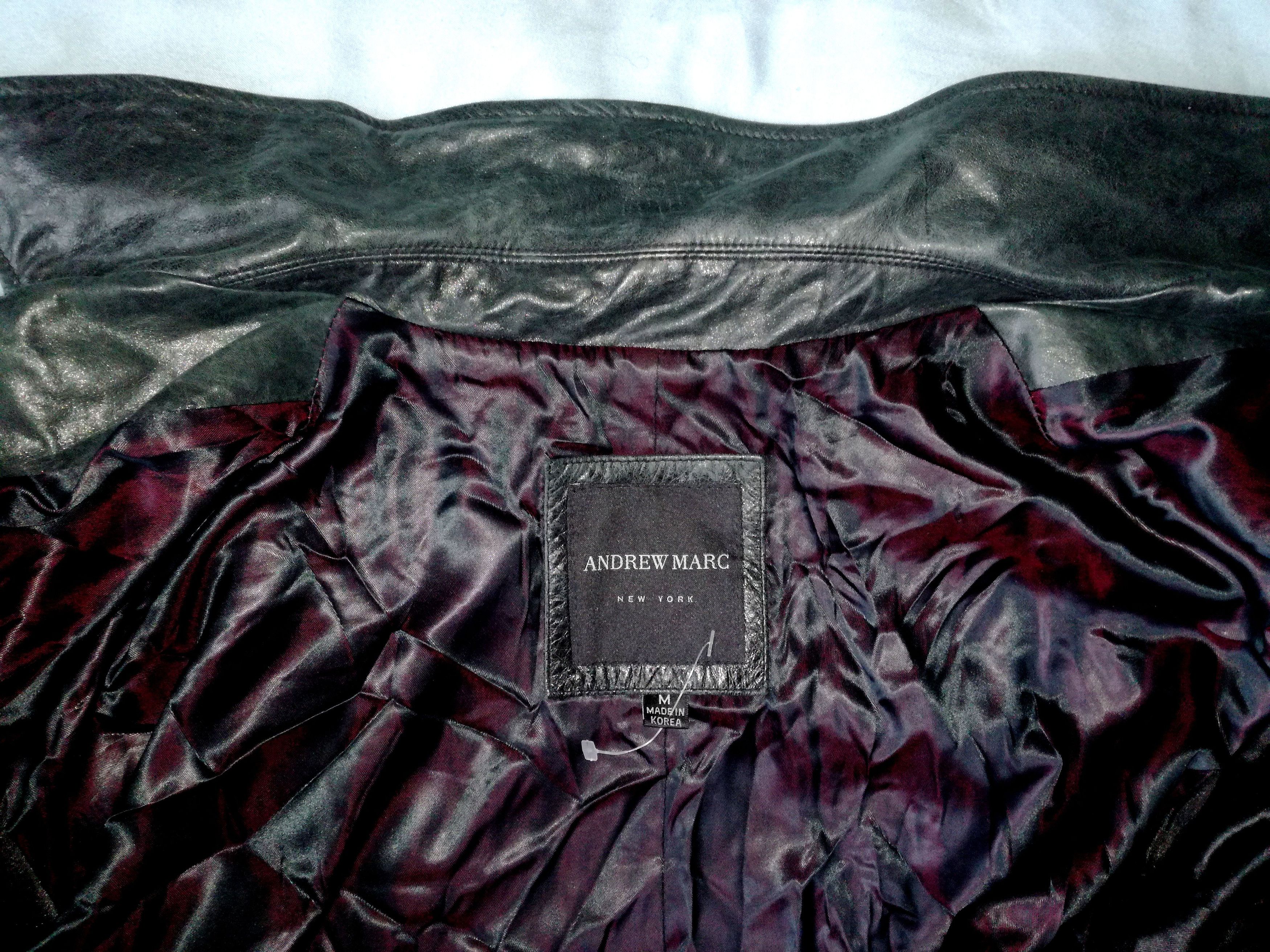 Andrew Marc Marc New York Vintage Dark Green Long Leather Coat Size US M / EU 48-50 / 2 - 7 Thumbnail