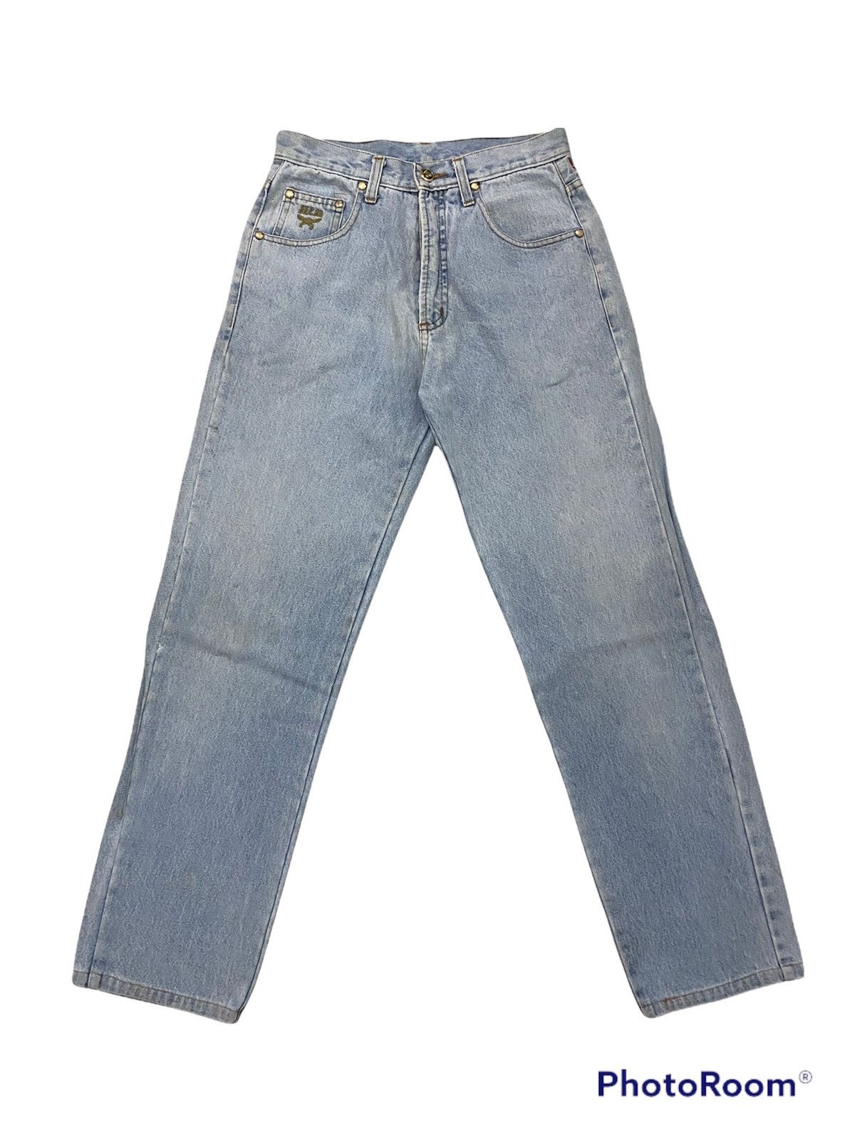 MCM × Vintage Vintage MCM Embroided logo Distress Denim Jeans Size US 27 - 3 Thumbnail