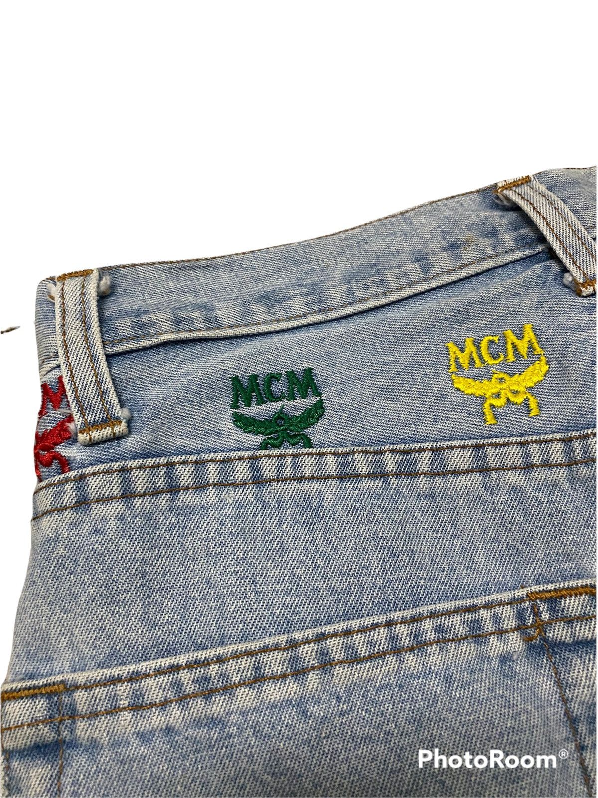 MCM × Vintage Vintage MCM Embroided logo Distress Denim Jeans Size US 27 - 4 Thumbnail