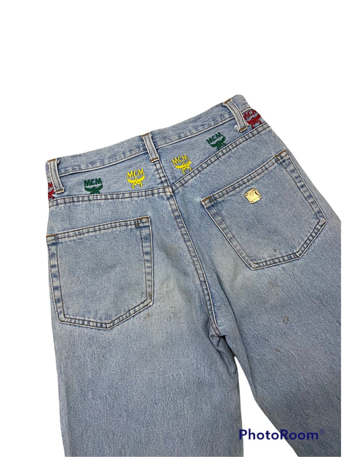 MCM × Vintage Vintage MCM Embroided logo Distress Denim Jeans Size US 27 - 2 Thumbnail