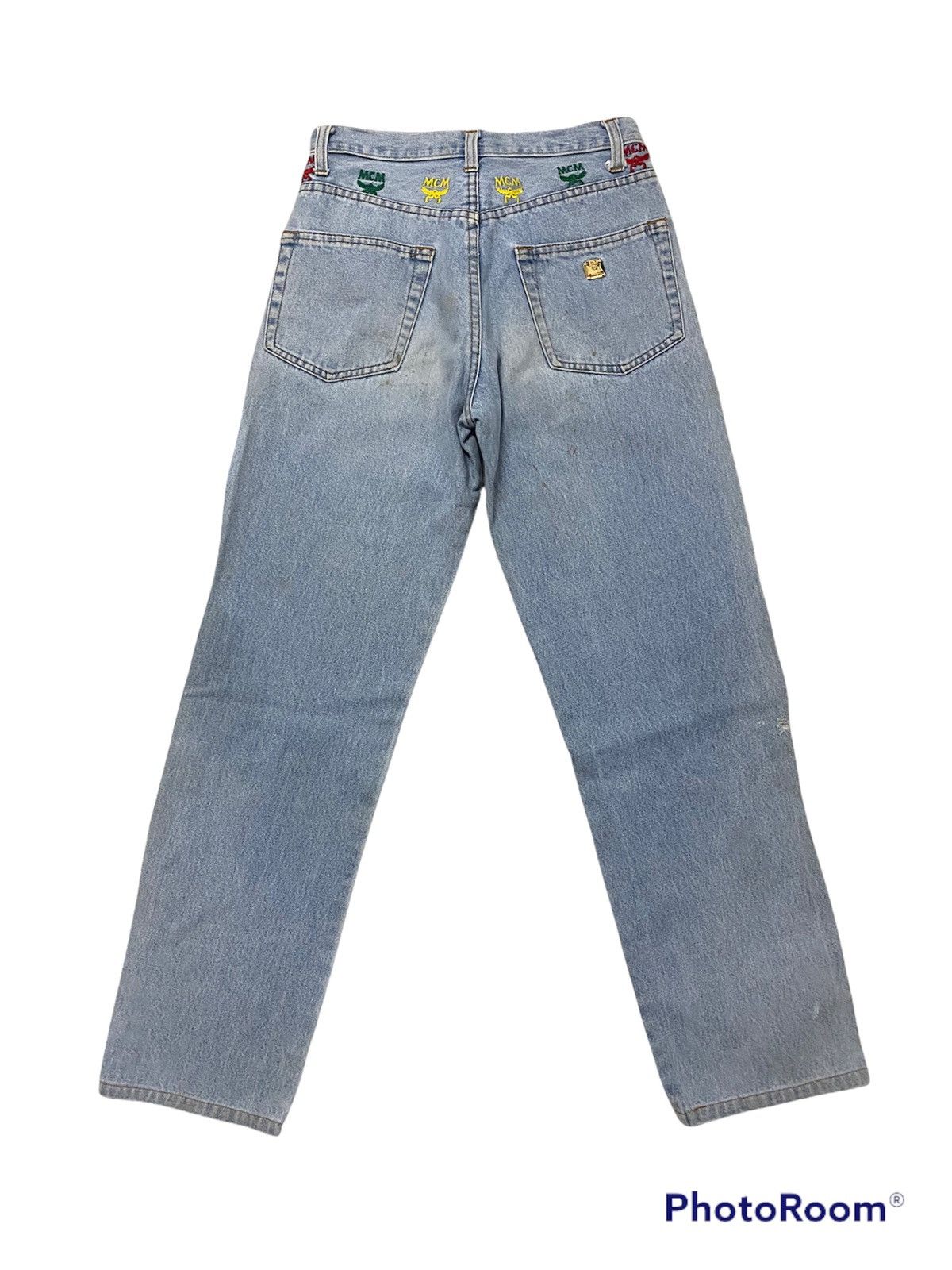 MCM × Vintage Vintage MCM Embroided logo Distress Denim Jeans Size US 27 - 1 Thumbnail