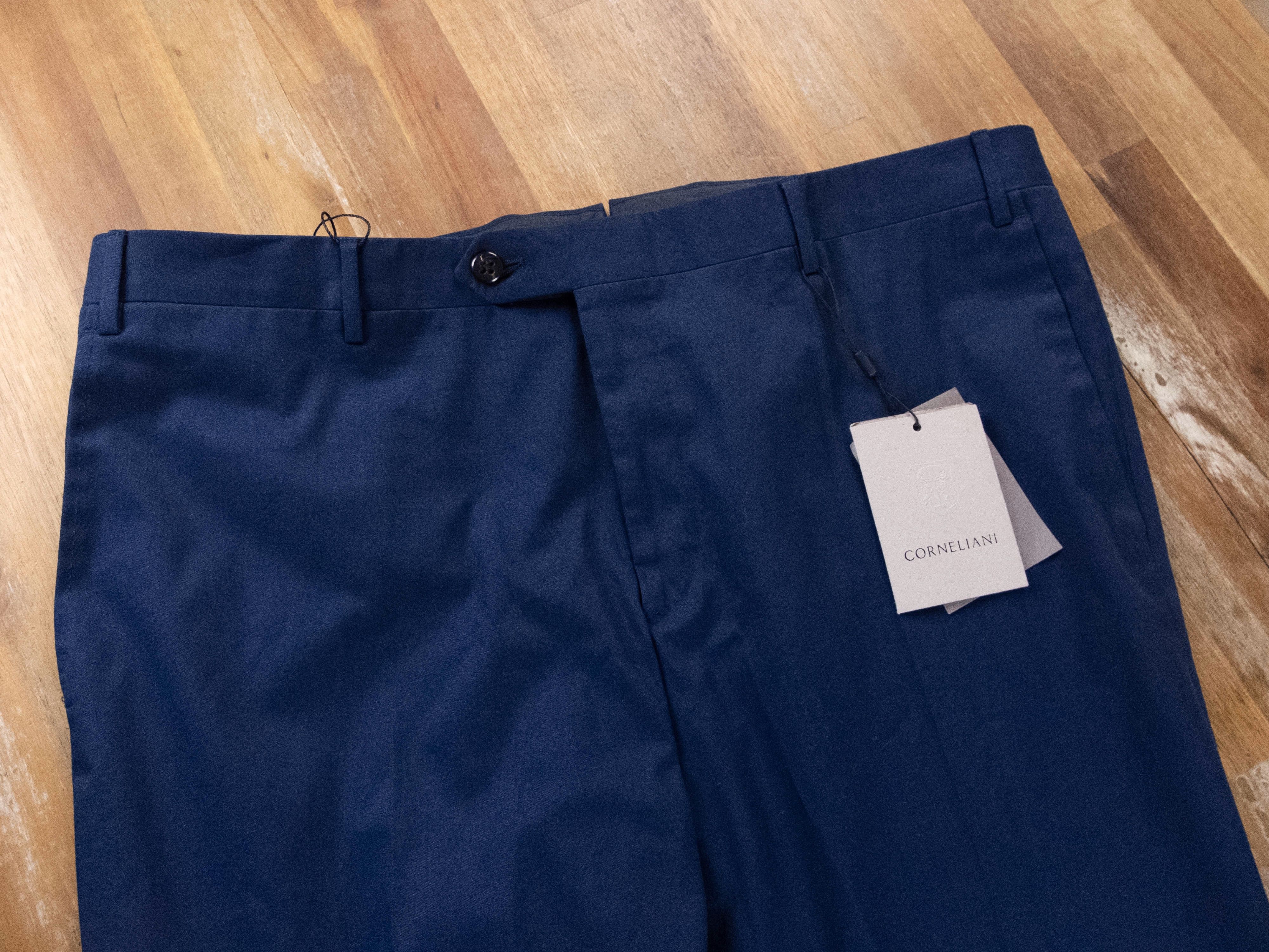 Corneliani CORNELIANI blue cotton pants trousers chinos 38 US / 54 EU Size US 38 / EU 54 - 2 Thumbnail