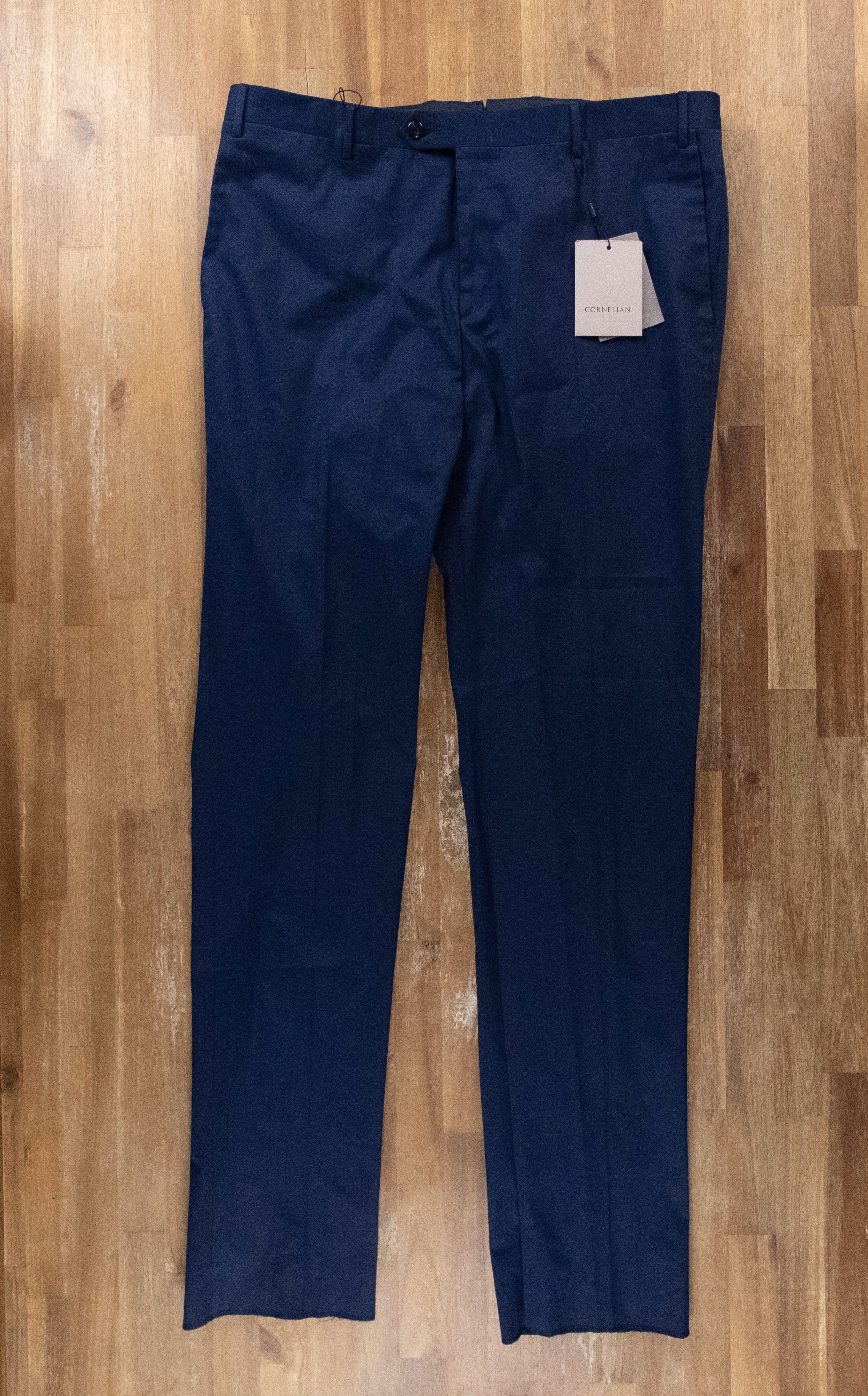 image of Corneliani Blue Cotton Pants Trousers Chinos 38 Us / 54 Eu, Men's