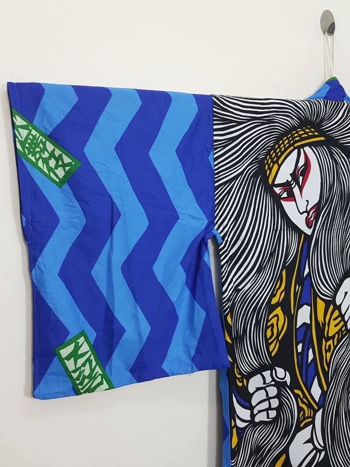 Other Warrior Yukata Abstract Japanese Long Kimono (not vintage) Size US M / EU 48-50 / 2 - 5 Thumbnail
