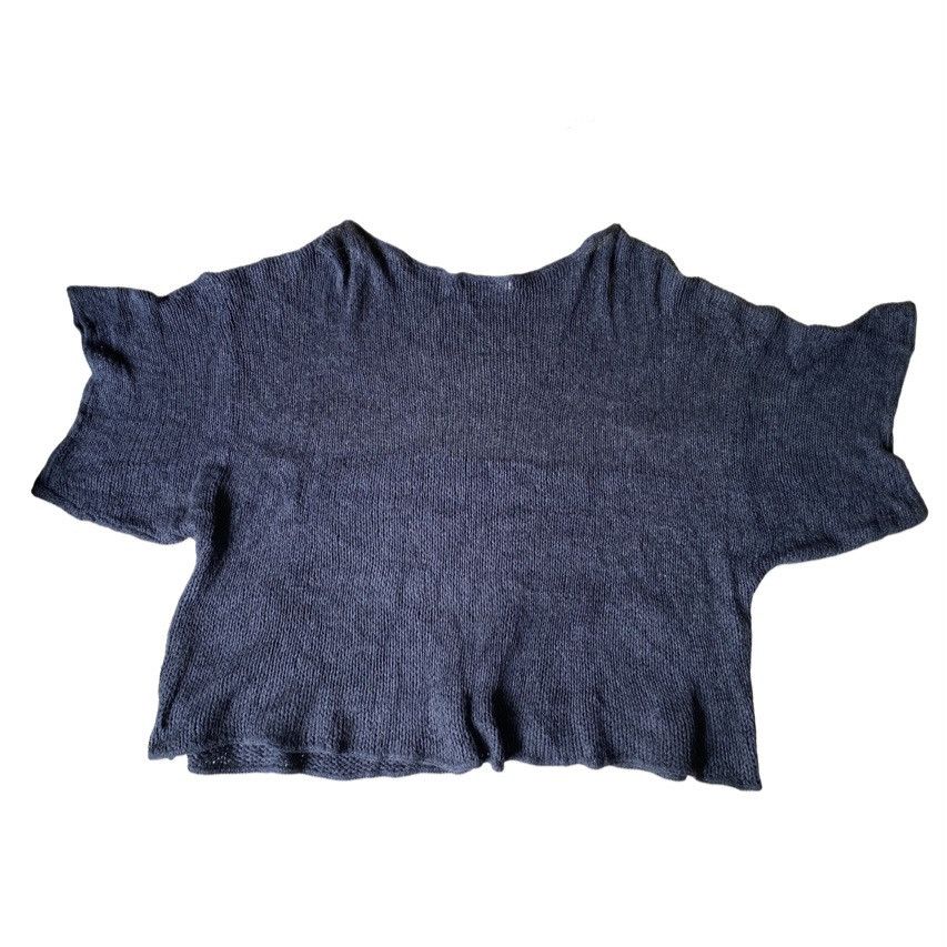 Issey Miyake Vintage SS02 Knit Net Cropped Oversized Blouse Size M / US 6-8 / IT 42-44 - 4 Thumbnail