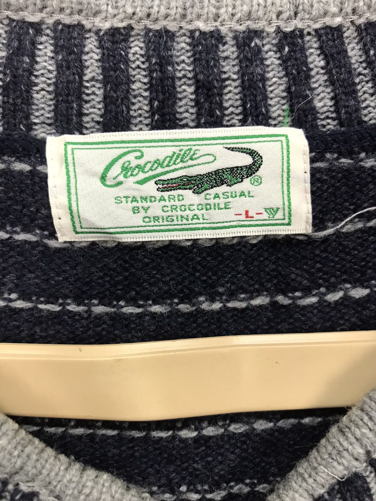 Japanese Brand × Vintage Vintage crocodile half zipper small logo knit sweatshirt Size US L / EU 52-54 / 3 - 4 Thumbnail