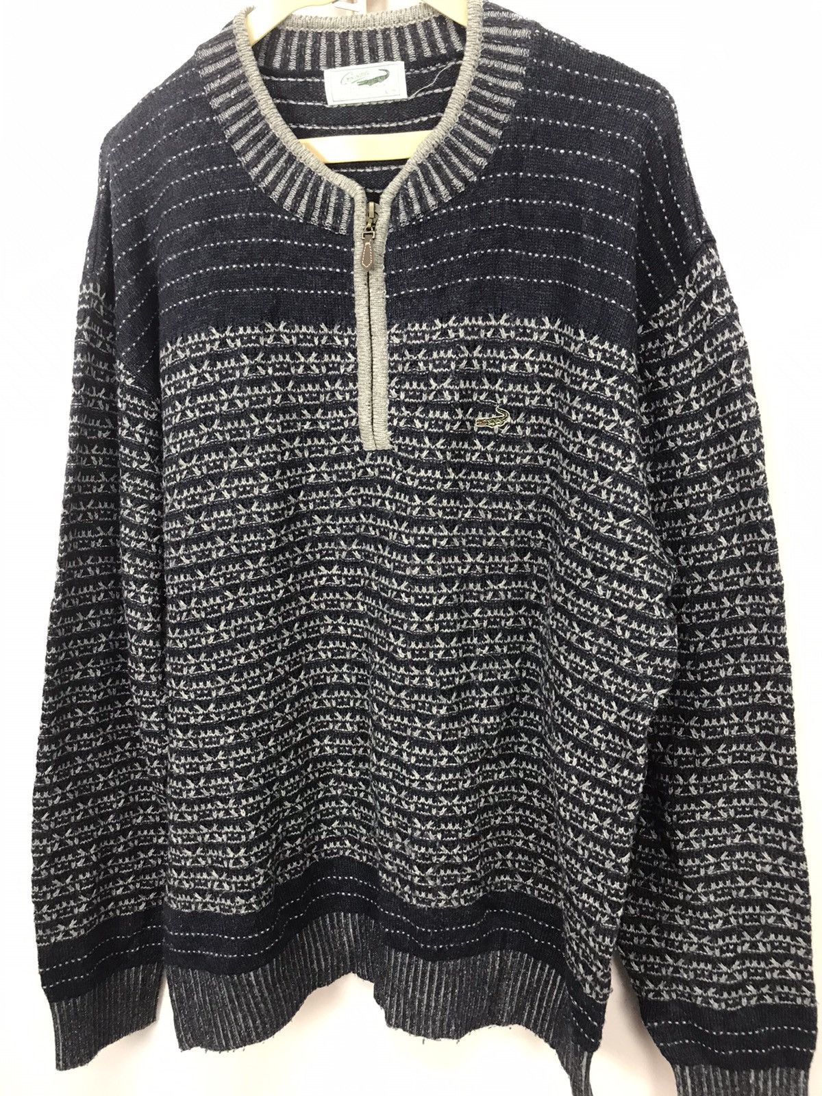 Japanese Brand × Vintage Vintage crocodile half zipper small logo knit sweatshirt Size US L / EU 52-54 / 3 - 3 Thumbnail