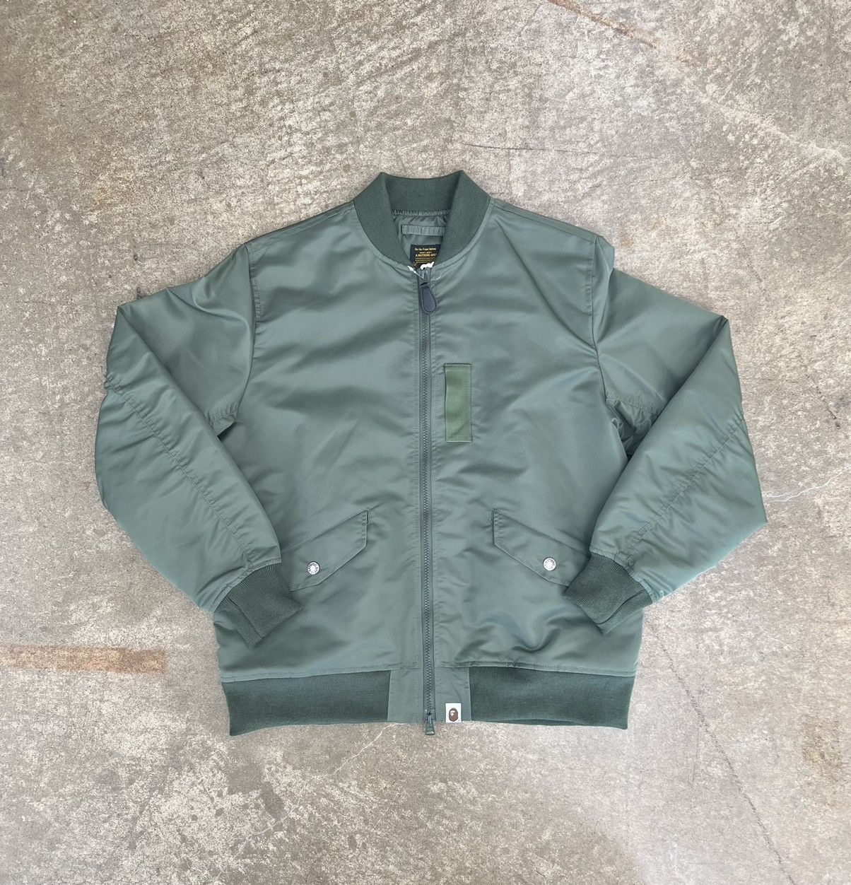 image of Bape Ladies Bomber Jacket in Olive, Women's (Size Medium)
