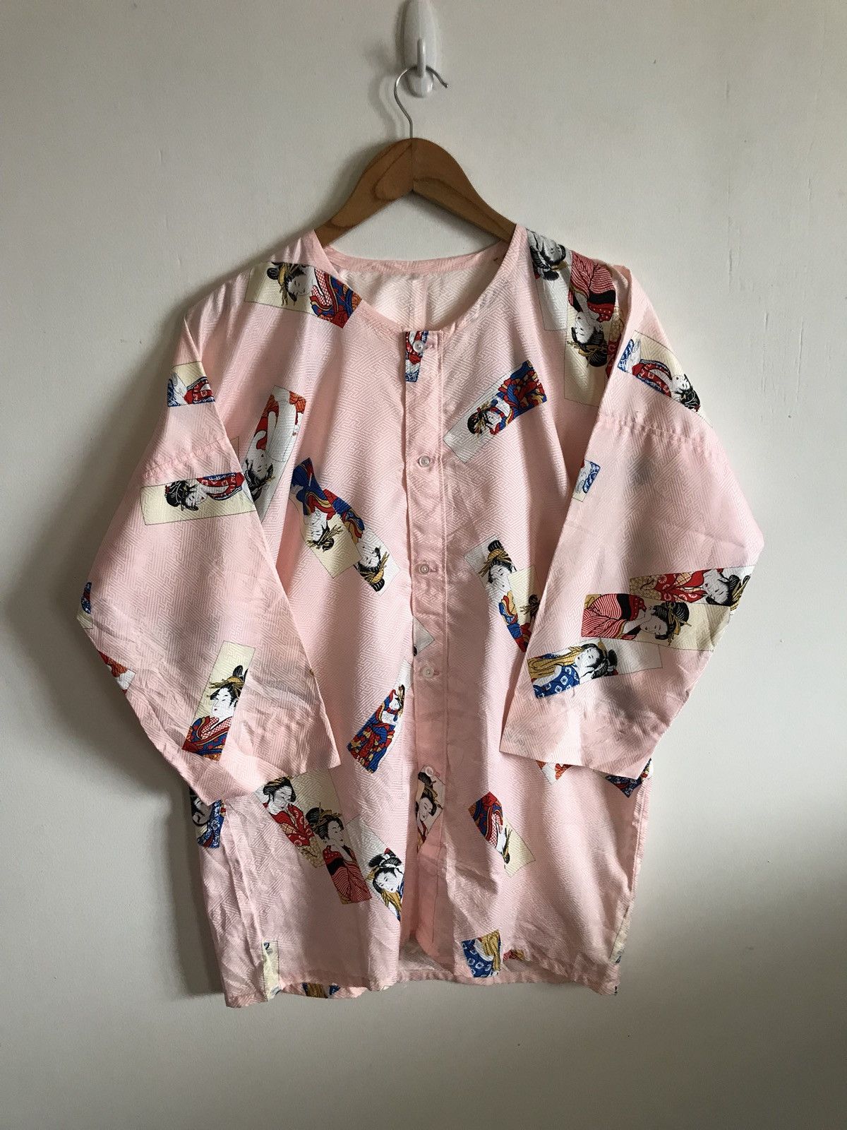 Japanese Brand × Vintage Japanese Handmade Over Print Geisha Button Kimono Samurai Size US M / EU 48-50 / 2 - 1 Thumbnail